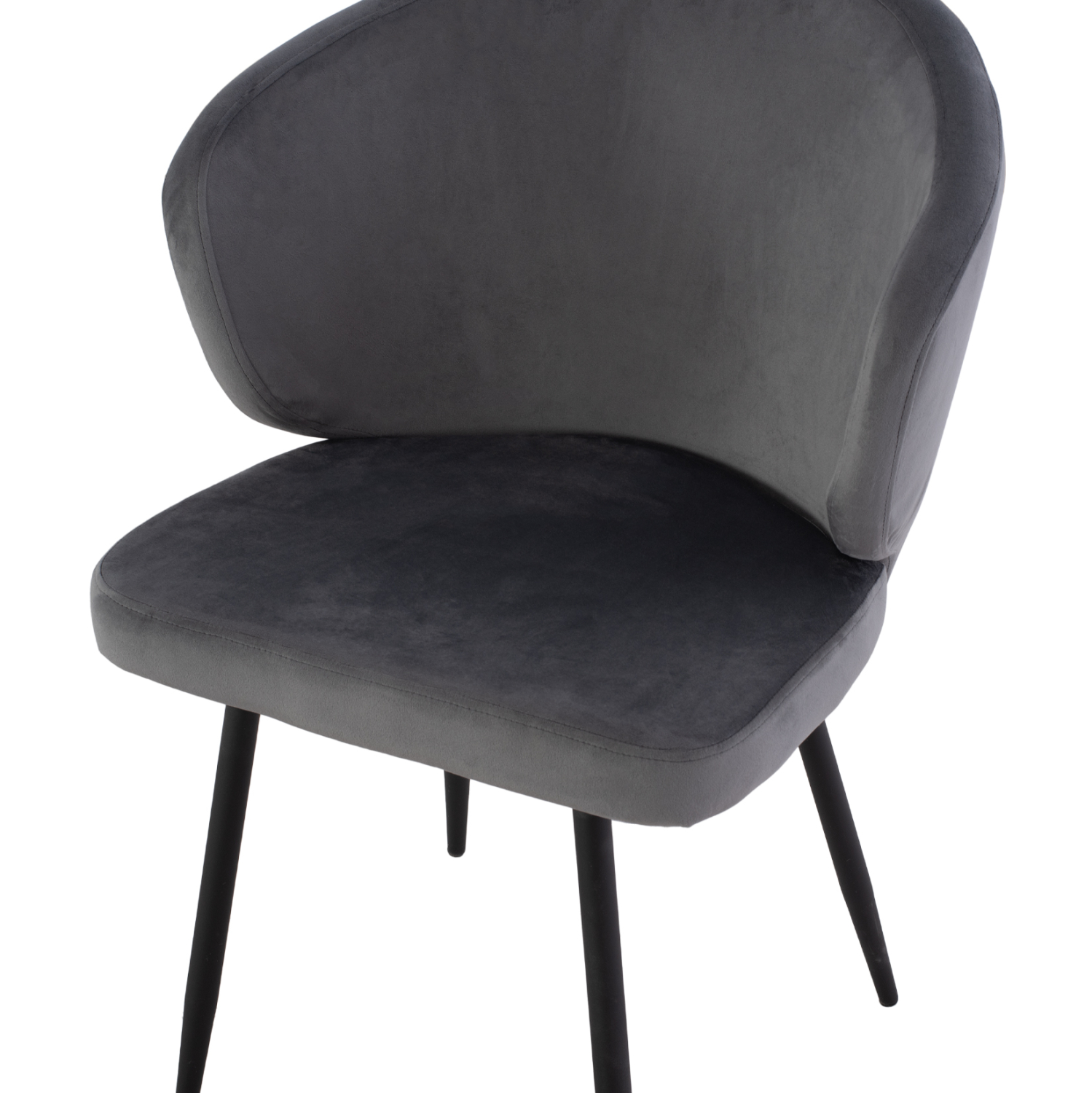 ΠΟΛΥΘΡΟΝΑΚΙ JIYA ΜΕ ΓΚΡΙ ΒΕΛΟΥΔΟ &amp; ΜΑΥΡΟ ΜΕΤΑΛΛΙΚΟ ΣΚΕΛΕΤΟ HM8728.01 60x60x85 εκ. 8