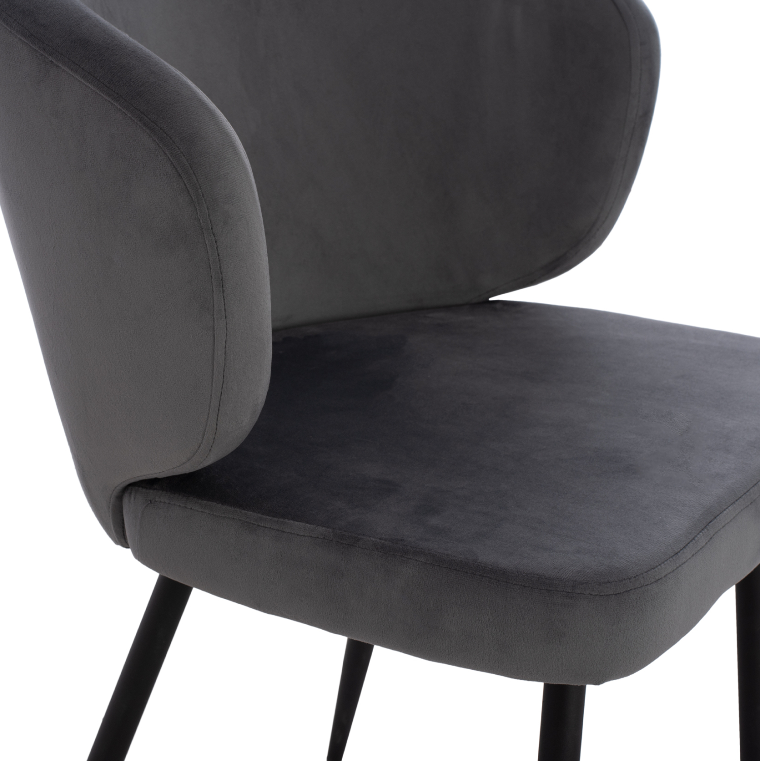 ΠΟΛΥΘΡΟΝΑΚΙ JIYA ΜΕ ΓΚΡΙ ΒΕΛΟΥΔΟ &amp; ΜΑΥΡΟ ΜΕΤΑΛΛΙΚΟ ΣΚΕΛΕΤΟ HM8728.01 60x60x85 εκ. 9