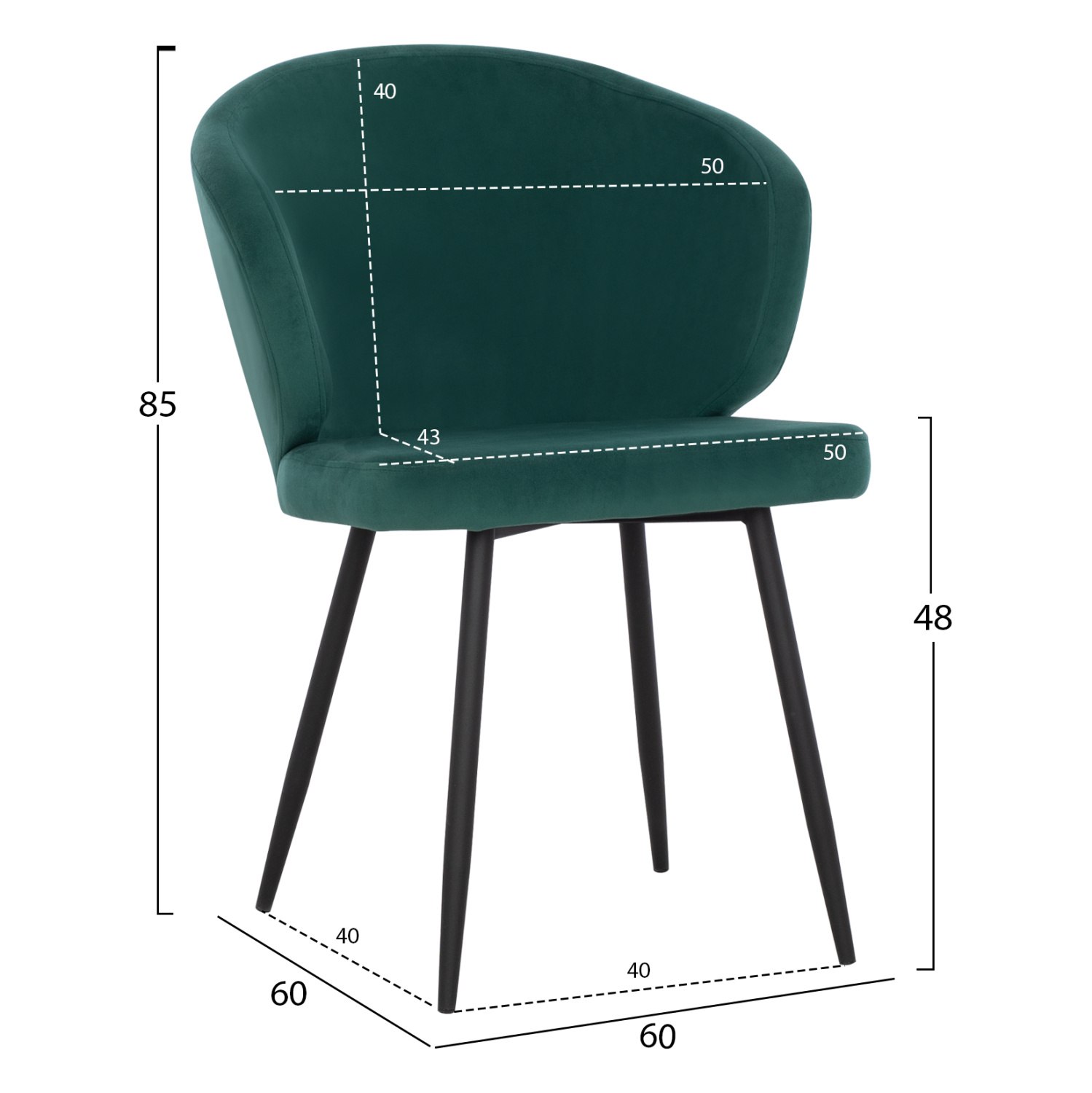 ΠΟΛΥΘΡΟΝΑΚΙ JIYA ΜΕ ΚΥΠΑΡΙΣΣΙ ΒΕΛΟΥΔΟ &amp; ΜΑΥΡΟ ΜΕΤΑΛΛΙΚΟ ΣΚΕΛΕΤΟ HM8728.03 60x60x85 2