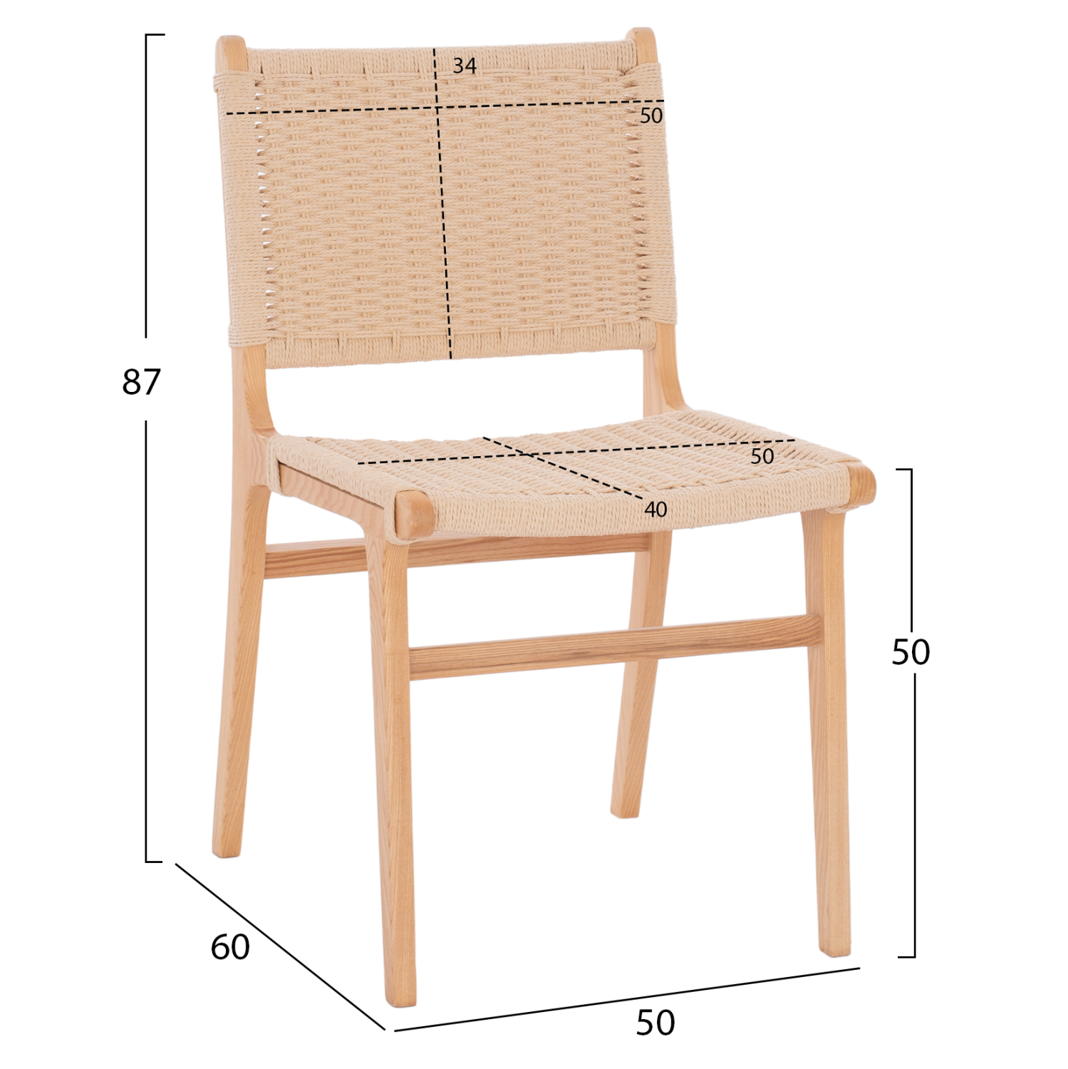 ΚΑΡΕΚΛΑ IGNACIO RUBBERWOOD ΣΧΟΙΝΙ ΦΥΣΙΚΟ HM9330.01 50X60X87Υεκ. 2