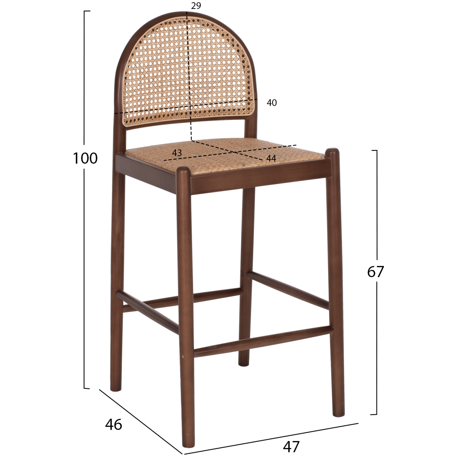ΣΚΑΜΠΟ ΑΠΟ ΟΞΙΑ-RATTAN ΑΨΙΔΑ ΠΛΑΤΗ ΚΑΡΥΔΙ 47x46x100Yεκ.HM9408.04 2
