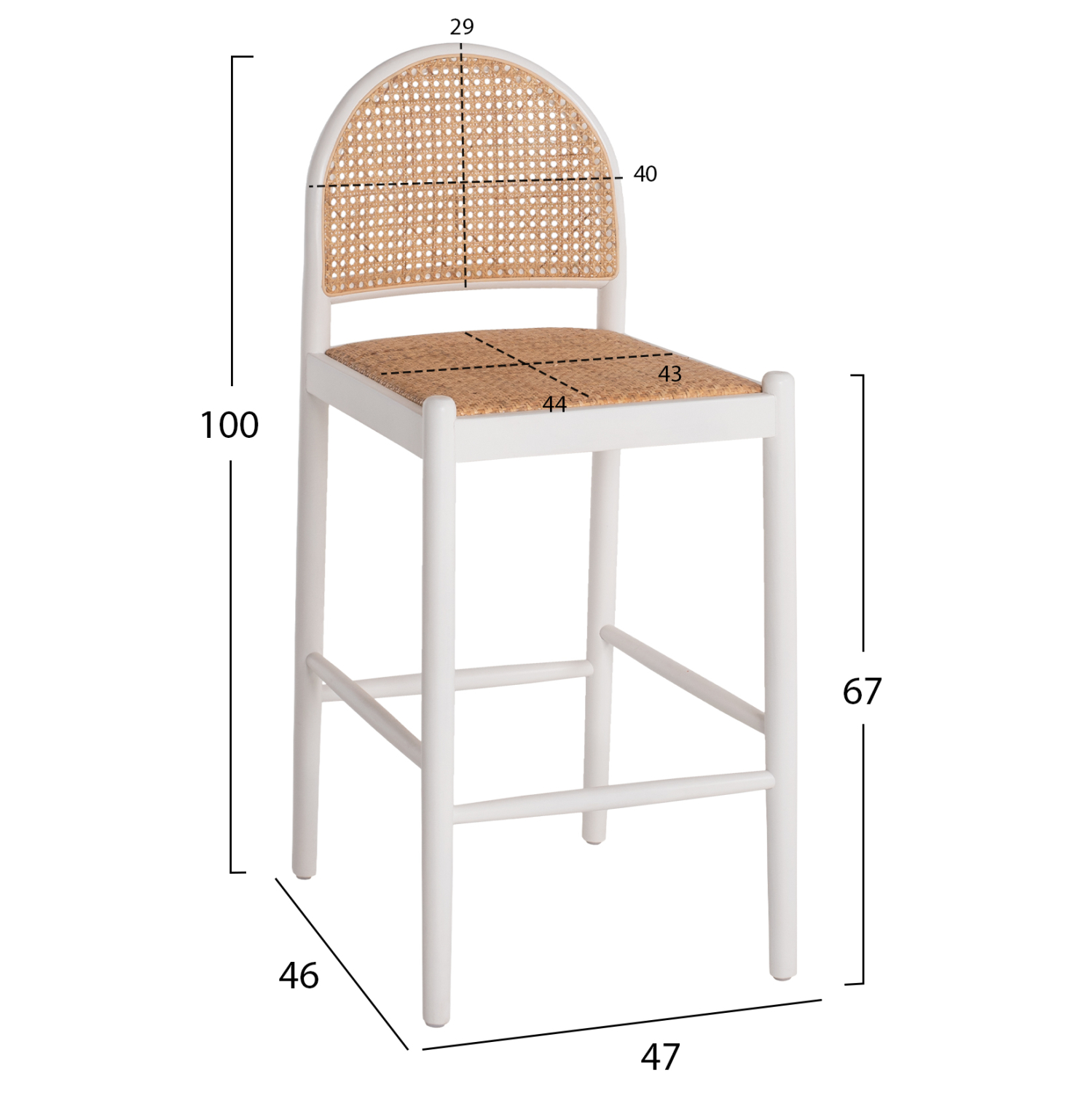 ΣΚΑΜΠΟ ΑΠΟ ΟΞΙΑ-RATTAN ΑΨΙΔΑ ΠΛΑΤΗ ΛΕΥΚΟ HM9408.03 47x46x100 εκ. 2