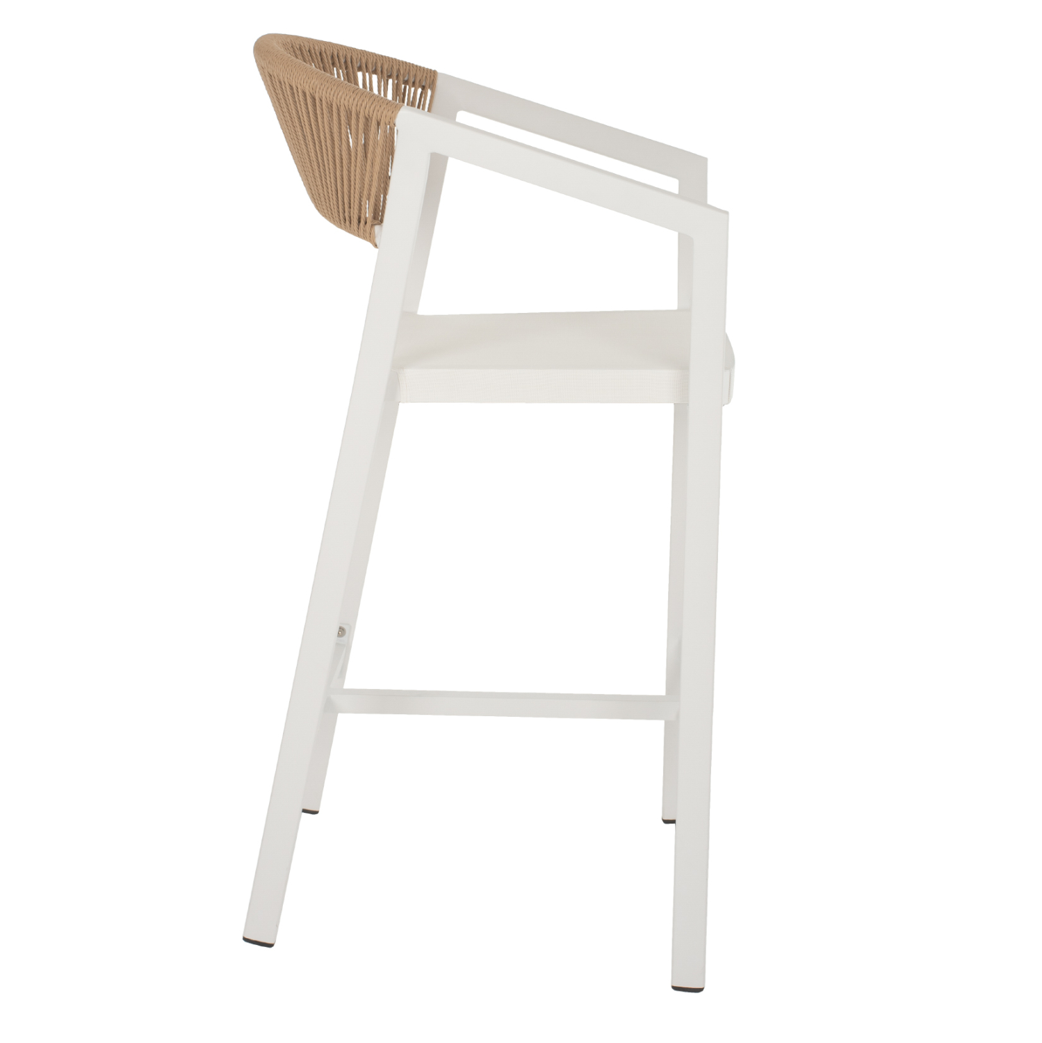 ΣΚΑΜΠΟ ΑΛΟΥΜΙΝΙΟΥ MIRI ΛΕΥΚΟ ΜΕ ΜΠΡΑΤΣΑ RATTAN &amp; TEXTLINE 56x58x105Yεκ. HM5892.22 3