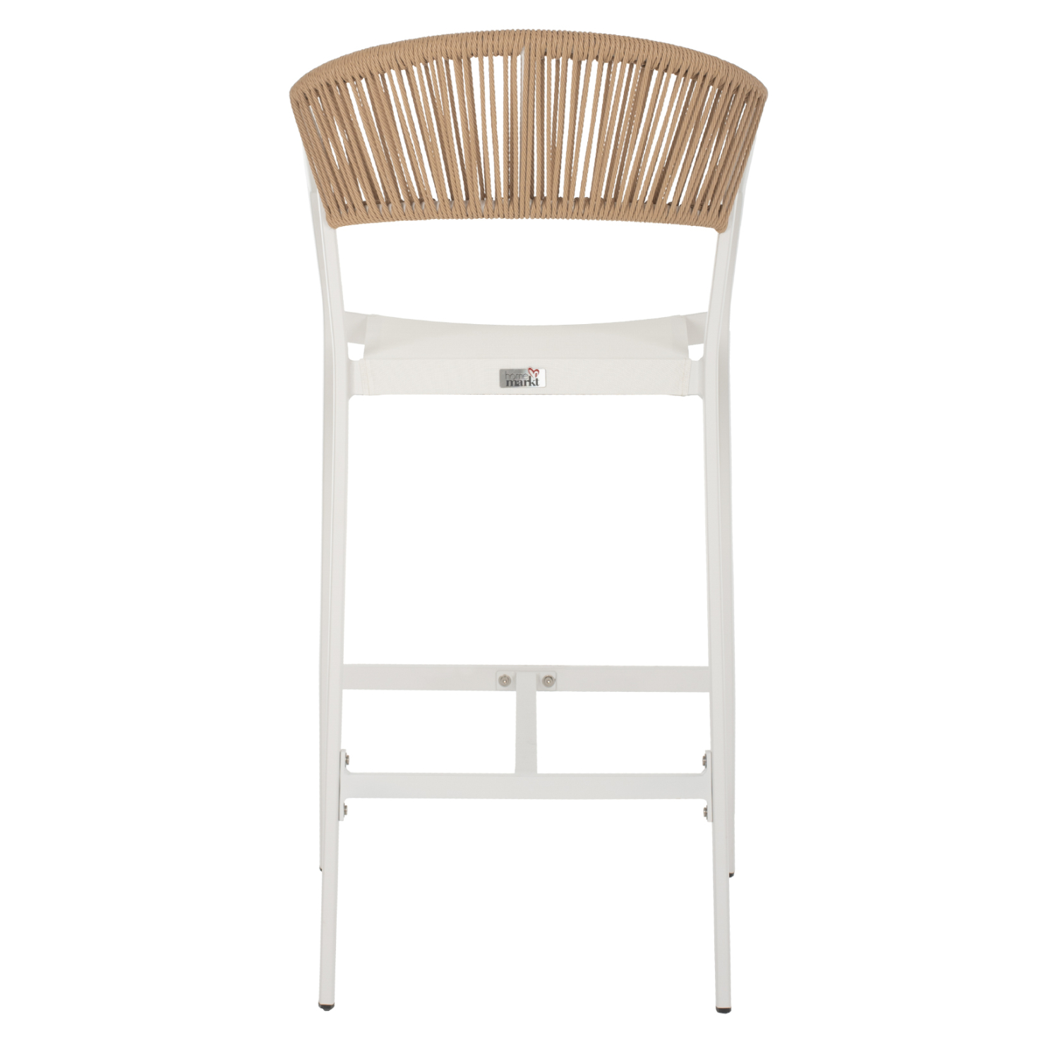 ΣΚΑΜΠΟ ΑΛΟΥΜΙΝΙΟΥ MIRI ΛΕΥΚΟ ΜΕ ΜΠΡΑΤΣΑ RATTAN &amp; TEXTLINE 56x58x105Yεκ. HM5892.22 5