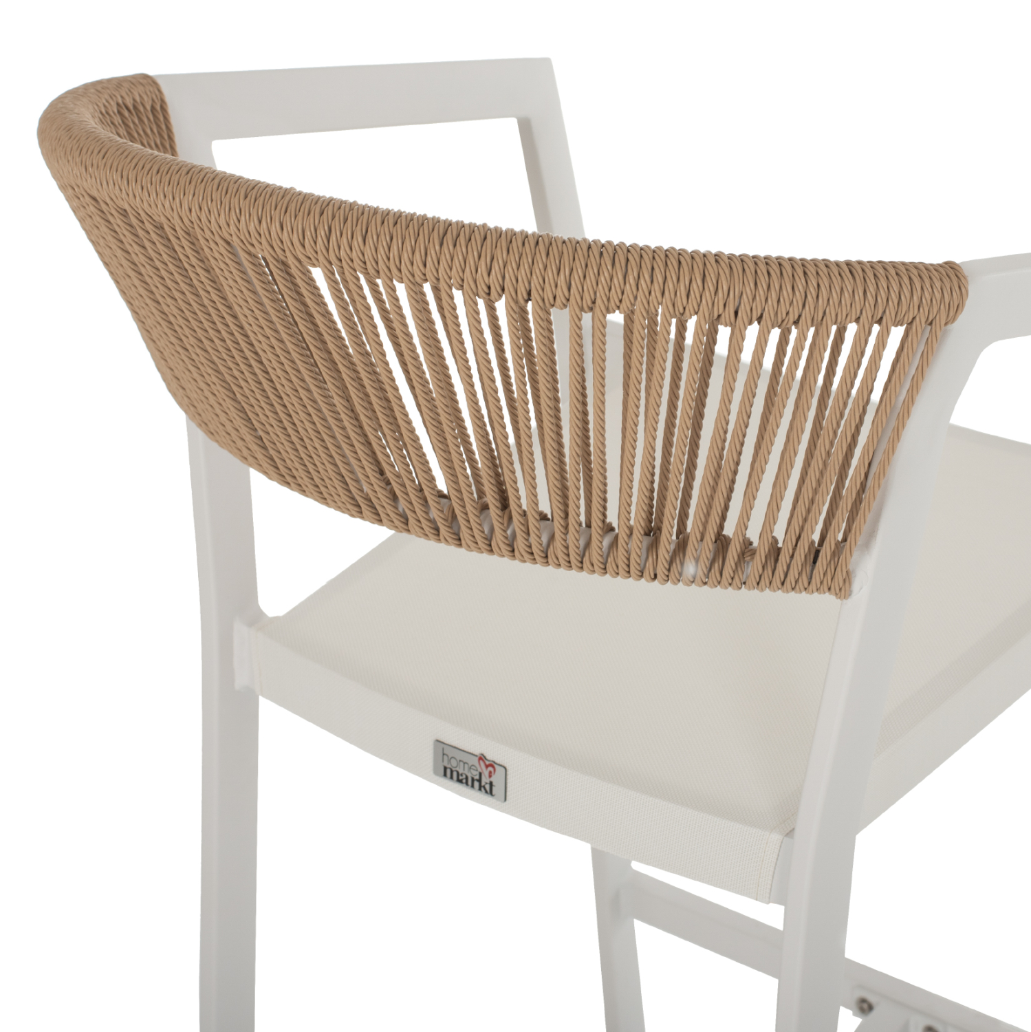 ΣΚΑΜΠΟ ΑΛΟΥΜΙΝΙΟΥ MIRI ΛΕΥΚΟ ΜΕ ΜΠΡΑΤΣΑ RATTAN &amp; TEXTLINE 56x58x105Yεκ. HM5892.22 6