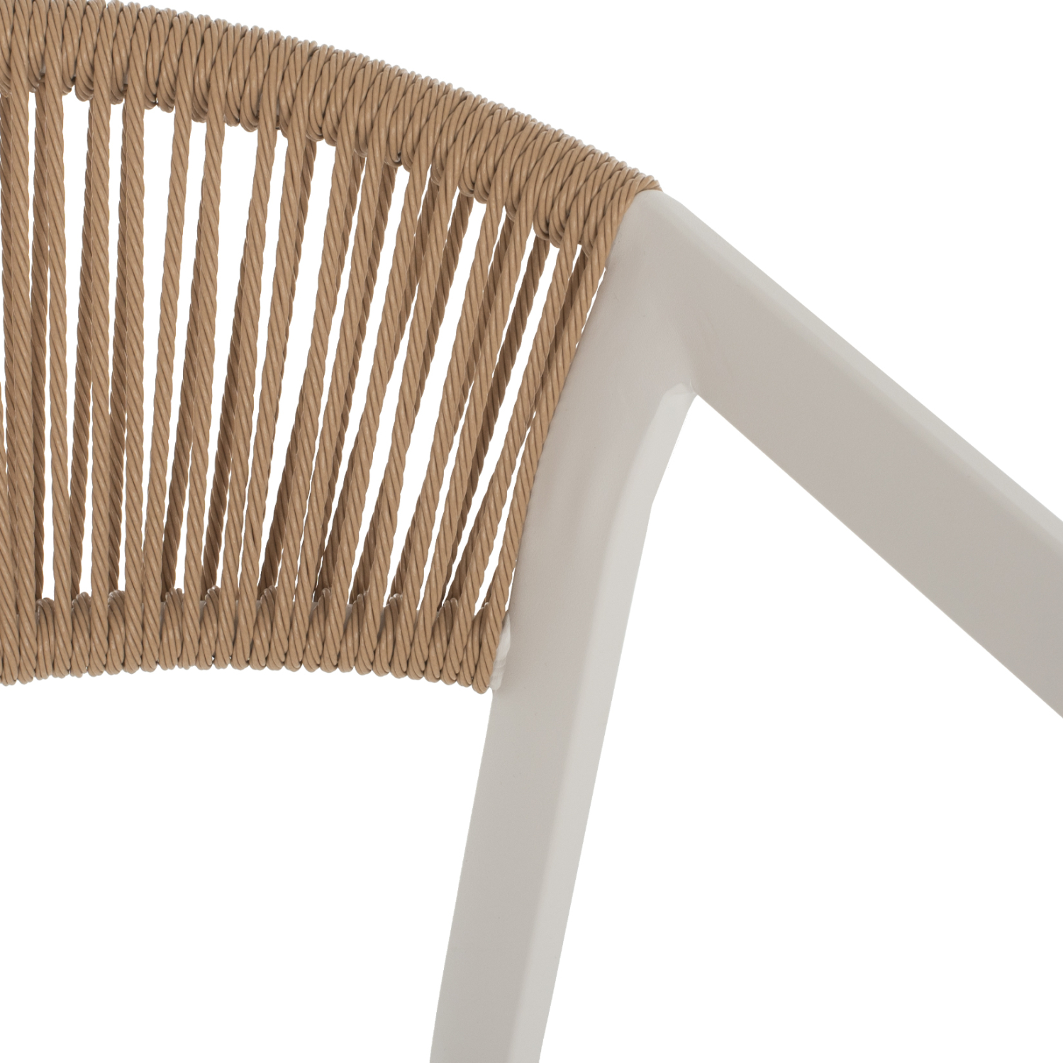 ΣΚΑΜΠΟ ΑΛΟΥΜΙΝΙΟΥ MIRI ΛΕΥΚΟ ΜΕ ΜΠΡΑΤΣΑ RATTAN &amp; TEXTLINE 56x58x105Yεκ. HM5892.22 7