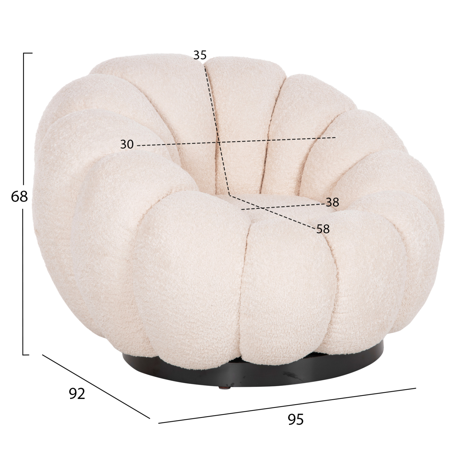 ΠΟΛΥΘΡΟΝΑ ΠΕΡΙΣΤΡΕΦΟΜΕΝΗ GRYMM HM9601.06 ΕΚΡΟΥ ΜΠΟΥΚΛΕ-ΜΑΥΡΗ ΜΕΤΑΛ.ΒΑΣΗ 95x92x68Υεκ 2