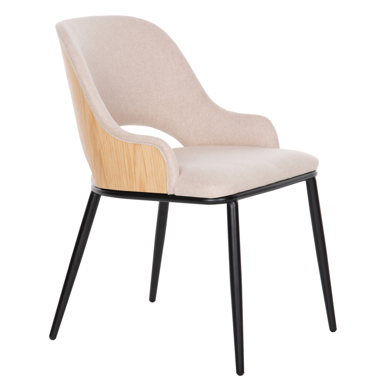 ΚΑΡΕΚΛΑ DELF HM9617.02 ΜΠΕΖ ΥΦΑΣΜΑ-ΜΑΥΡΑ ΜΕΤΑΛ. ΠΟΔΙΑ-ΞΥΛΙΝΗ ΠΛΑΤΗ ΟΑΚ 48x55x76Υ 1