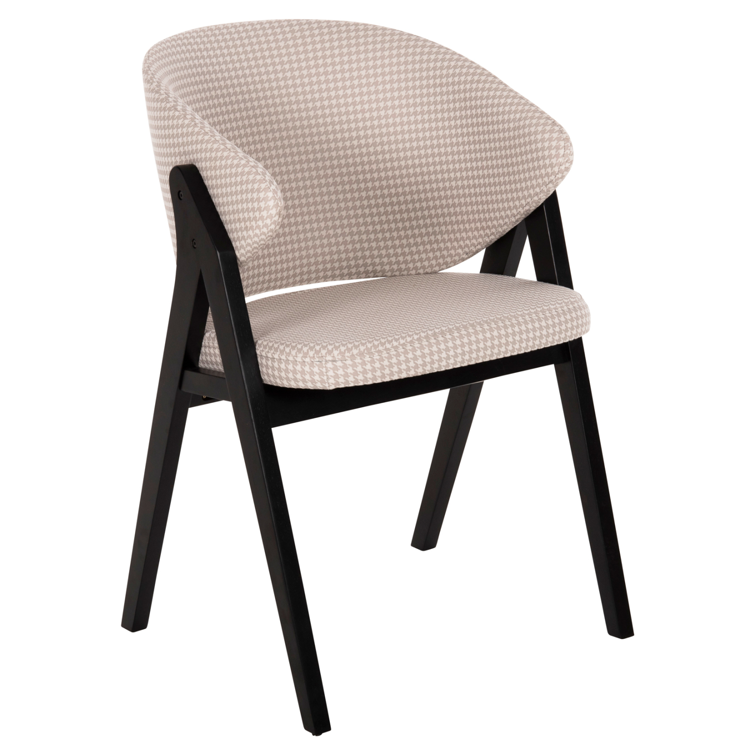 ΚΑΡΕΚΛΑ HANA HM9746.01 RUBBERWOOD ΣΕ ΜΑΥΡΟ ΧΡΩΜΑ-ΜΠΕΖ ΥΦΑΣΜΑ 55x60x84Yεκ. 1