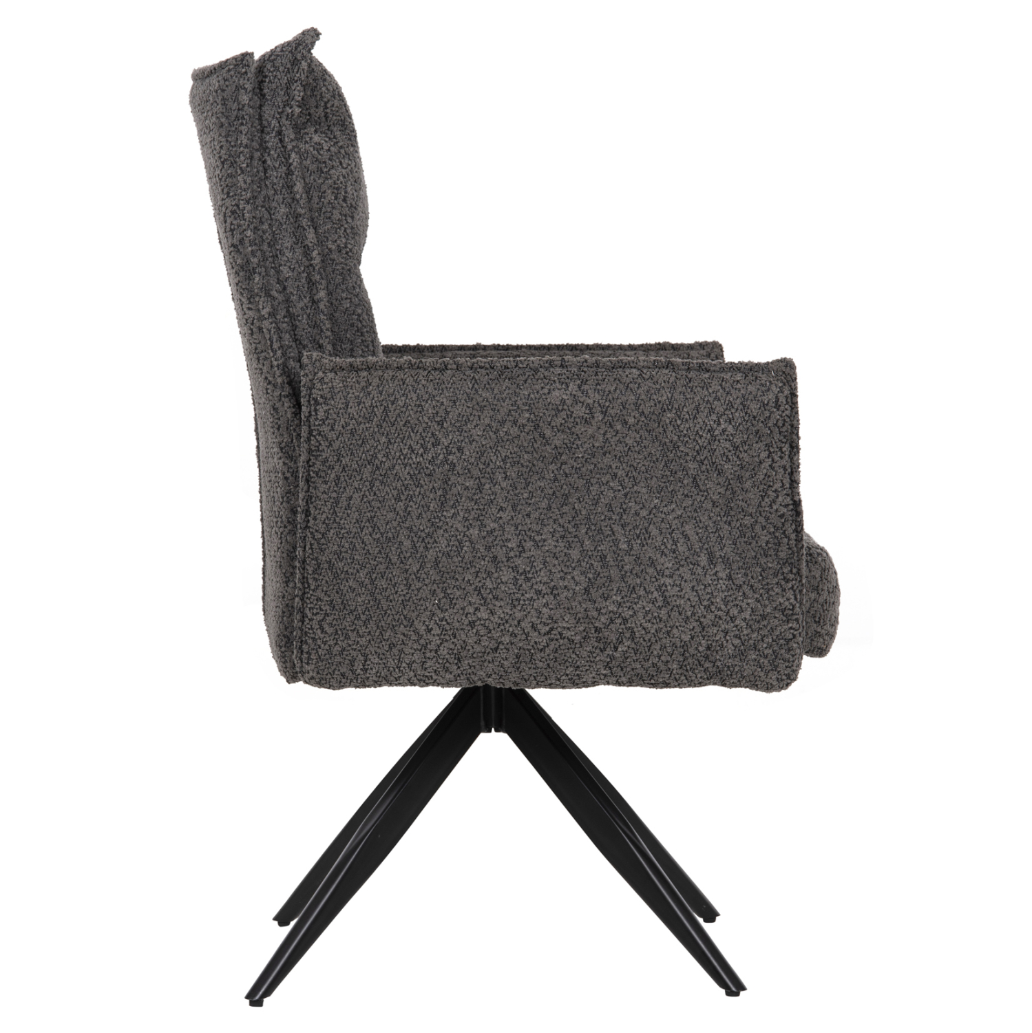 ΠΟΛΥΘΡΟΝΑ ΤΡΑΠΕΖΑΡΙΑΣ ZORIN HM9846.03 ΓΚΡΙ ΥΦΑΣΜΑ-ΜΑΥΡΑ ΜΕΤΑΛΛΙΚΑ ΠΟΔΙΑ 64x66x94,5Υεκ. 4