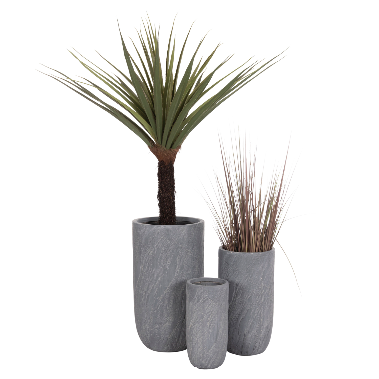 ΣΕΤ 3ΤΜΧ ΓΛΑΣΤΡΕΣ ΚΥΛΙΝΔΡΟΙ ΣΕΙΡΑ GARDENER HM4720 FIBERCLAY-ΧΡΩΜΑ CEMENT Φ44x79Υεκ 1