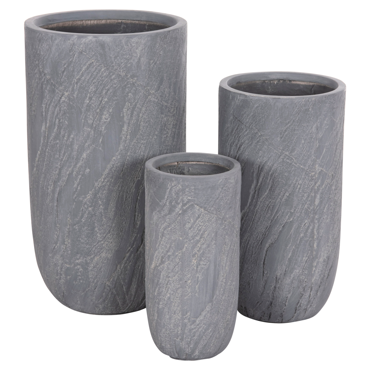 ΣΕΤ 3ΤΜΧ ΓΛΑΣΤΡΕΣ ΚΥΛΙΝΔΡΟΙ ΣΕΙΡΑ GARDENER HM4720 FIBERCLAY-ΧΡΩΜΑ CEMENT Φ44x79Υεκ 2