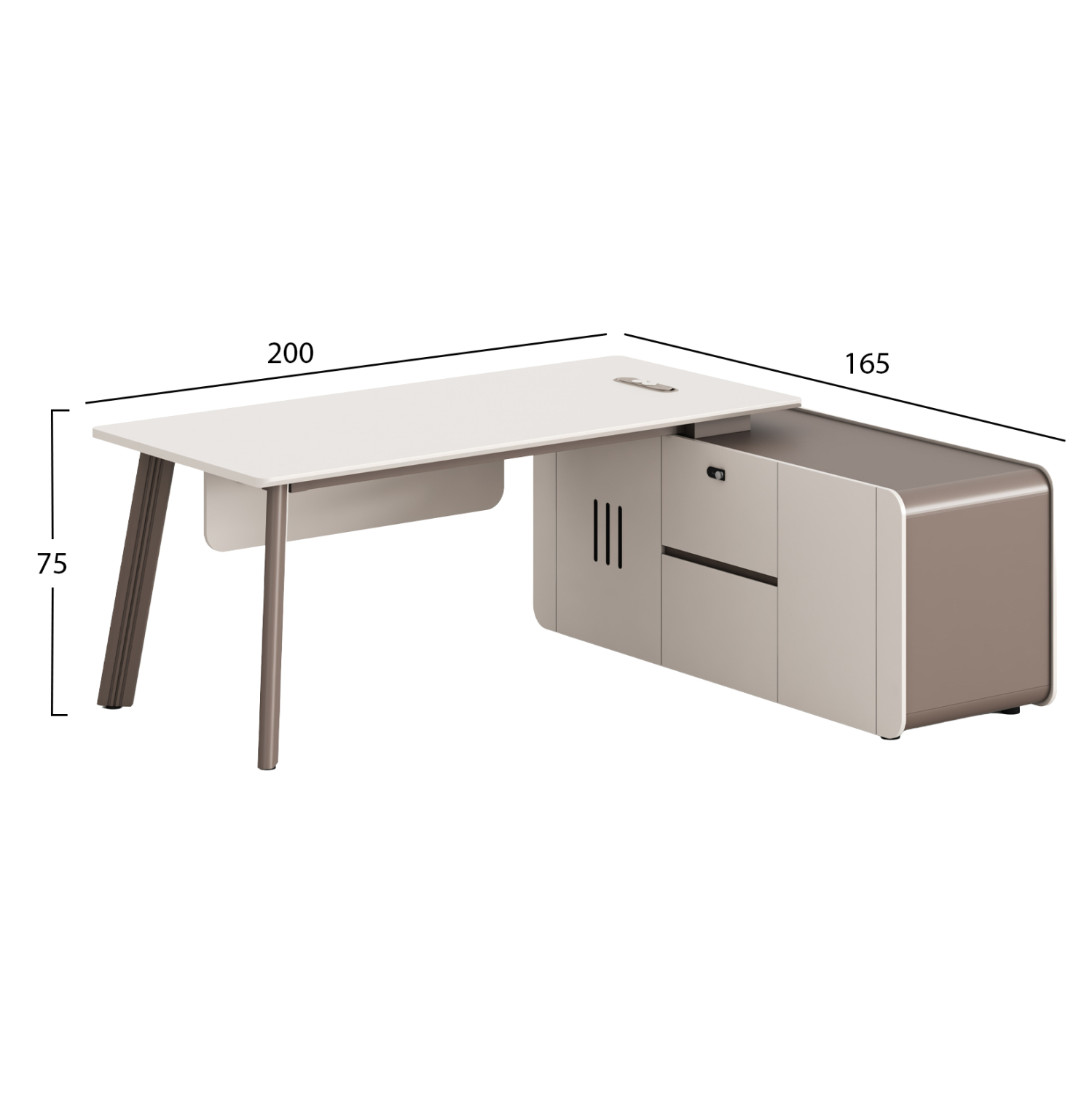 ΓΡΑΦΕΙΟ ΔΕΞΙΑ ΓΩΝΙΑ NEWLINE HM18271R ΜΕΛΑΜΙΝΗ ΕΚΡΟΥ-ΑΝΟΙΧΤΟ ΚΑΦΕ 200x165x75Υεκ 2