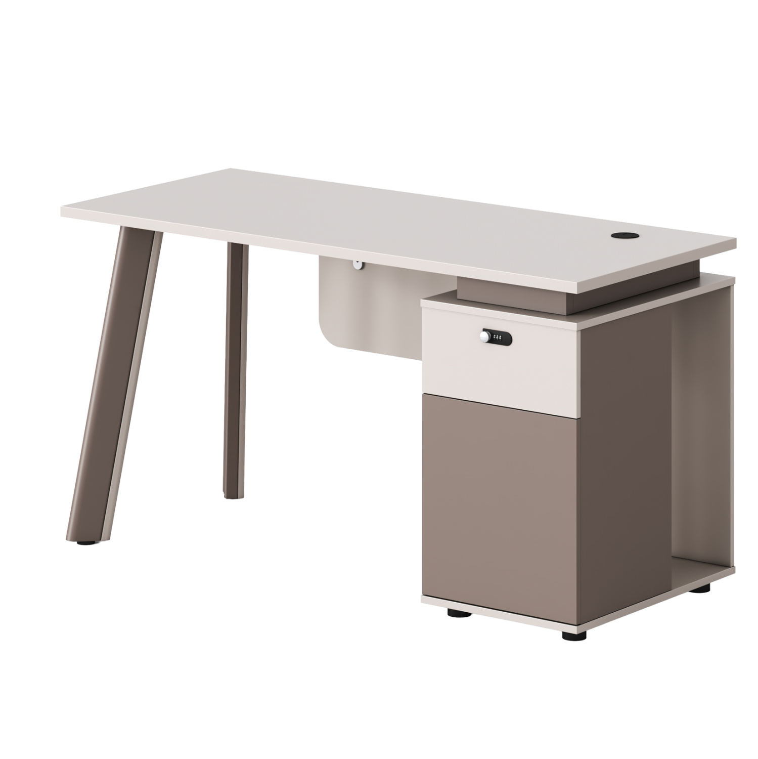 ΓΡΑΦΕΙΟ ΜΕ ΔΕΞΙ ΝΤΟΥΛΑΠΙ NEWLINE HM18273R ΜΕΛΑΜΙΝΗ ΕΚΡΟΥ-ΑΝΟΙΧΤΟ ΚΑΦΕ 120x60x75Υεκ 1