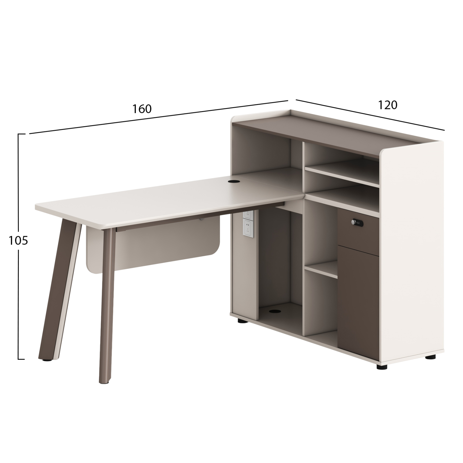 ΓΡΑΦΕΙΟ ΔΕΞΙΑ ΓΩΝΙΑ NEWLINE HM18275R ΜΕΛΑΜΙΝΗ ΕΚΡΟΥ--ΠΟΔΙΑ ΑΛΟΥΜΙΝΙΟΥ 160x120x105Υεκ 2