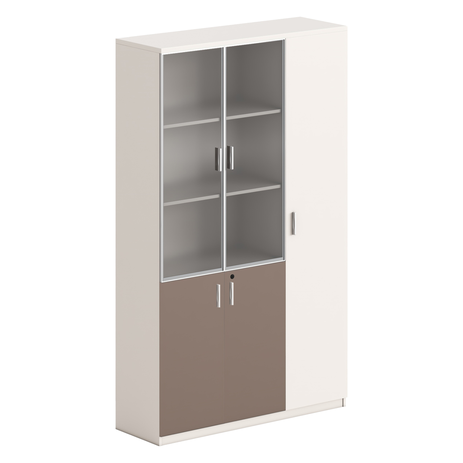 ΒΙΒΛΙΟΘΗΚΗ/ΝΤΟΥΛΑΠΙ NEWLINE HM18280 ΜΕΛΑΜΙΝΗ ΛΕΥΚΗ-ΑΝΟΙΧΤΟ ΚΑΦΕ--ΓΥΑΛΙ 120x40x200Υεκ 1