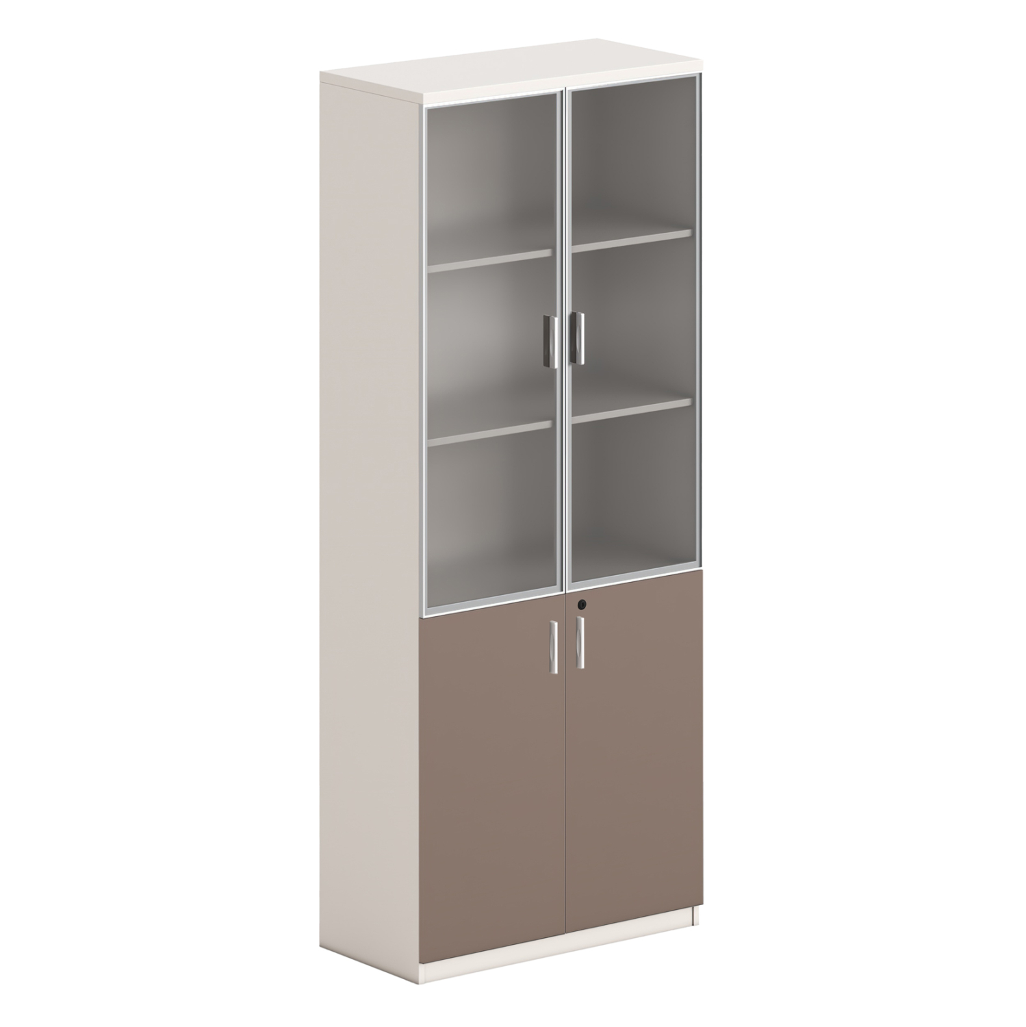 ΒΙΒΛΙΟΘΗΚΗ NEWLINE HM18281 ΜΕΛΑΜΙΝΗ ΕΚΡΟΥ &amp; ΚΑΦΕ--ΓΥΑΛΙ 80x40x200Υεκ. 1