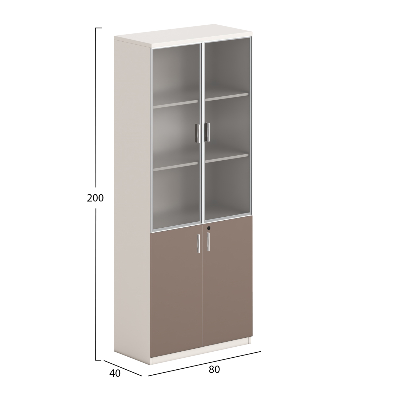 ΒΙΒΛΙΟΘΗΚΗ NEWLINE HM18281 ΜΕΛΑΜΙΝΗ ΕΚΡΟΥ &amp; ΚΑΦΕ--ΓΥΑΛΙ 80x40x200Υεκ. 2