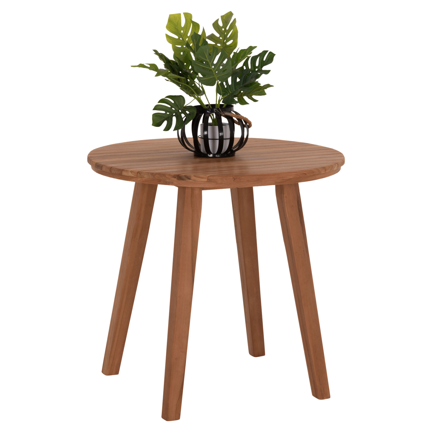 TΡΑΠΕΖΙ ΤΡΑΠΕΖΑΡΙΑΣ ΣΤΡΟΓΓΥΛΟ DANTE HM6379 ΞΥΛΟ TEAK Φ80x75Υεκ. 4