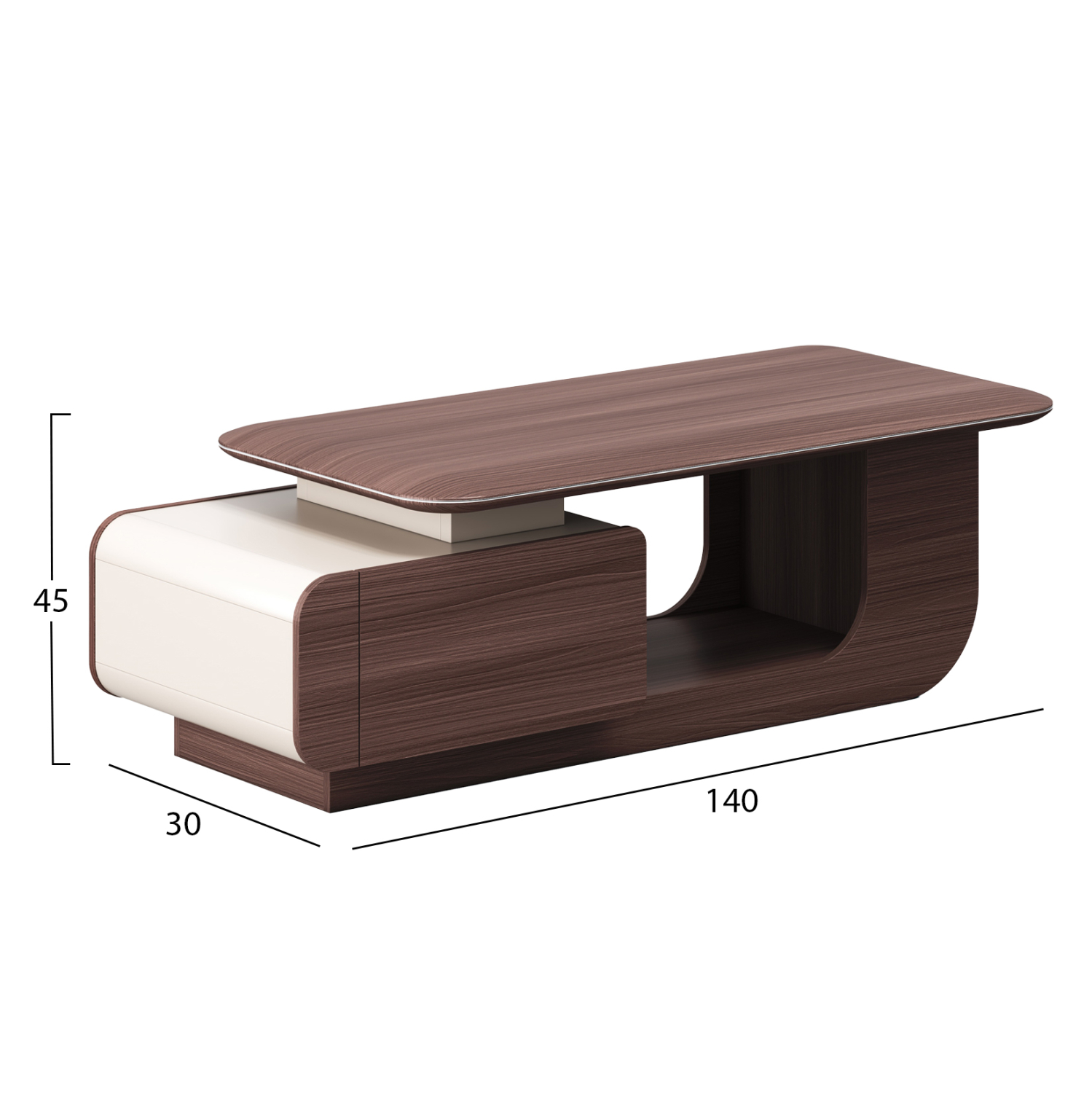 ΤΡΑΠΕΖΙ ΣΑΛΟΝΙΟΥ ΓΡΑΦΕΙΟΥ ΣΕΙΡΑ PRESIDENT HM2150 ΜΕΛΑΜΙΝΗ ΚΑΡΥΔΙ-ΜΠΕΖ 140x60x45Υεκ 2
