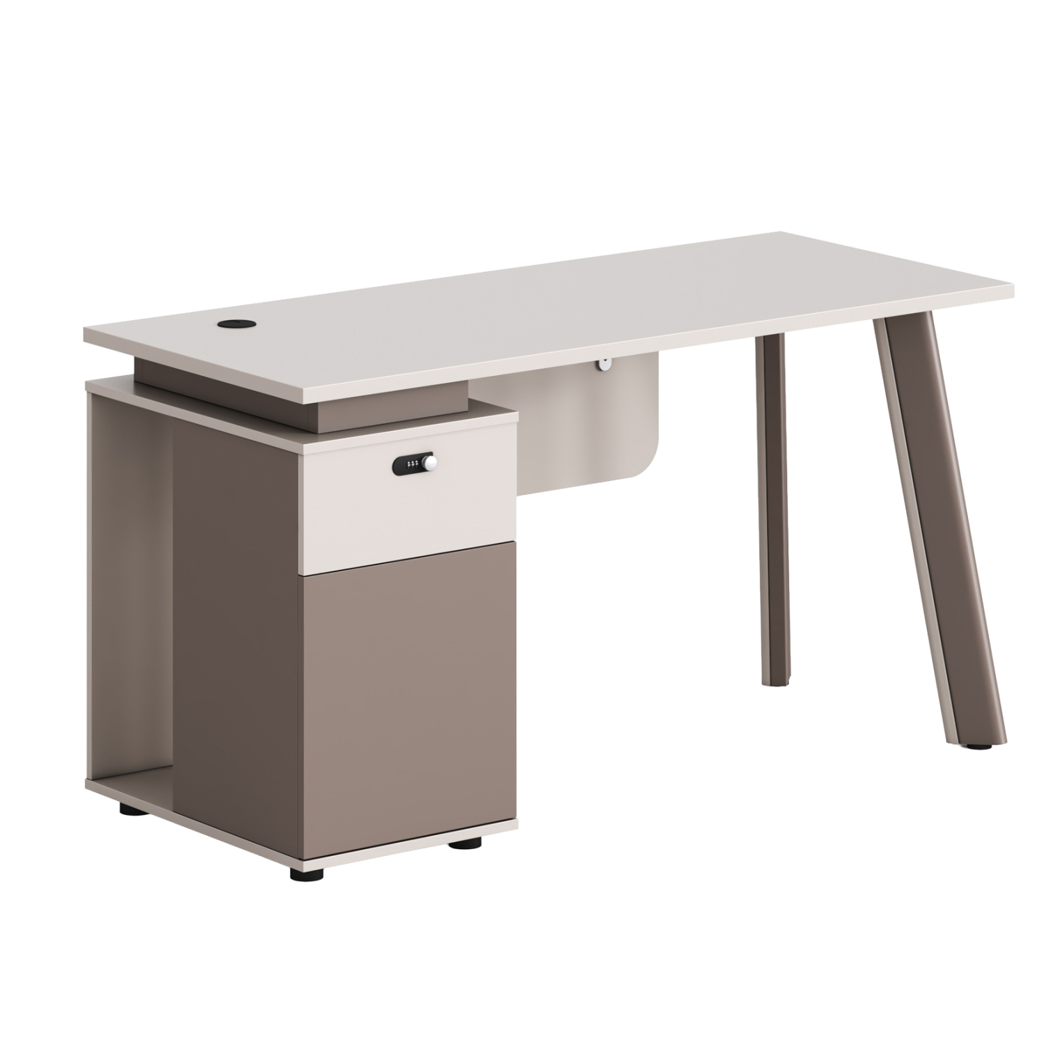 ΓΡΑΦΕΙΟ ΜΕ ΑΡΙΣΤΕΡΟ ΝΤΟΥΛΑΠΙ NEWLINE HM18273L ΜΕΛΑΜΙΝΗ ΕΚΡΟΥ-ΑΝΟΙΧΤΟ ΚΑΦΕ 120x60x75Υεκ 1