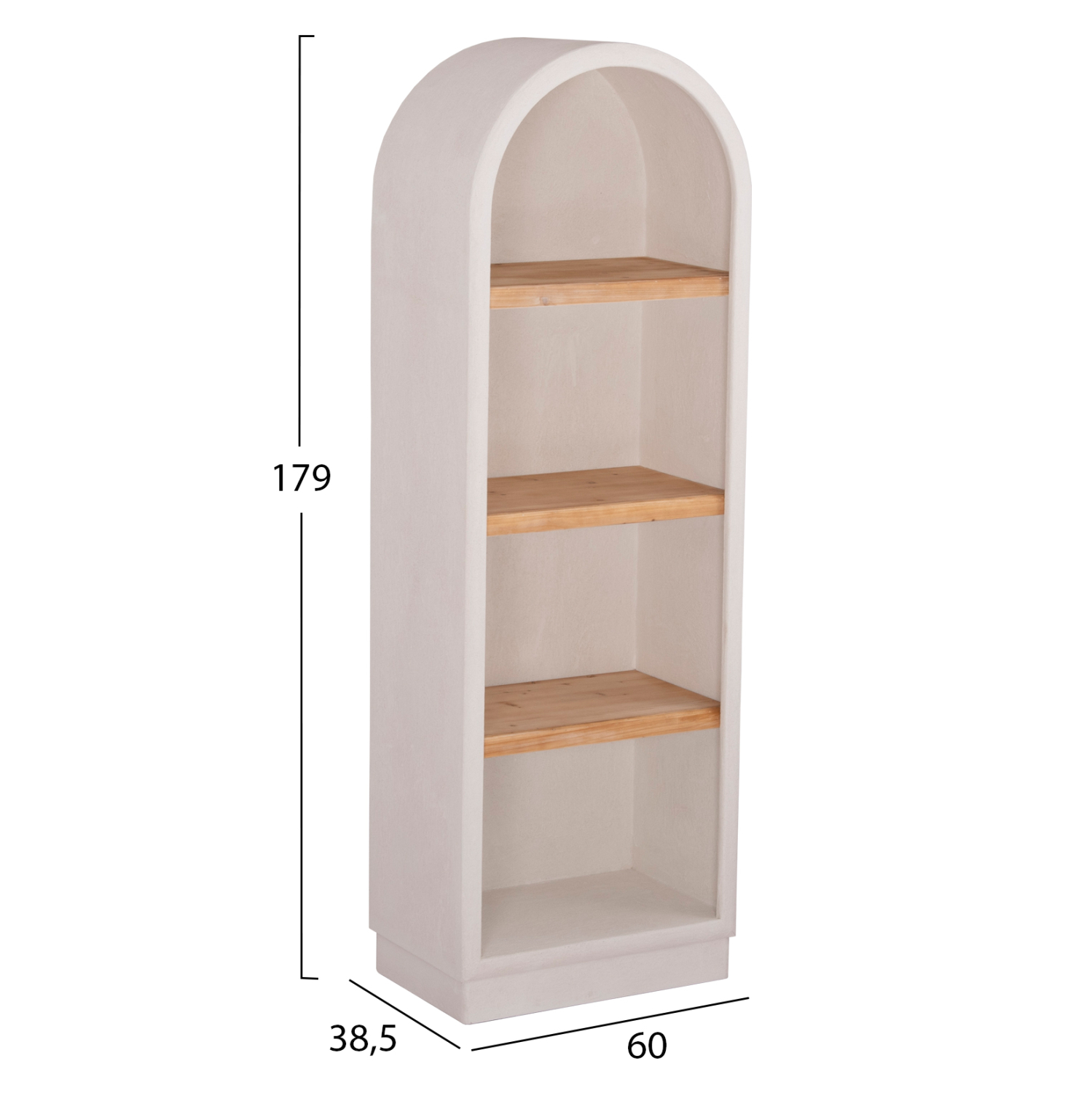 ΡΑΦΙΕΡΑ ΣΕΙΡΑ SANTORINI HM18045 MDF ΥΠΟΛΕΥΚΟ-ΡΑΦΙΑ ΞΥΛΟ ΕΛΑΤΟΥ ΦΥΣΙΚΟ 60x38,5x179Υεκ. 2
