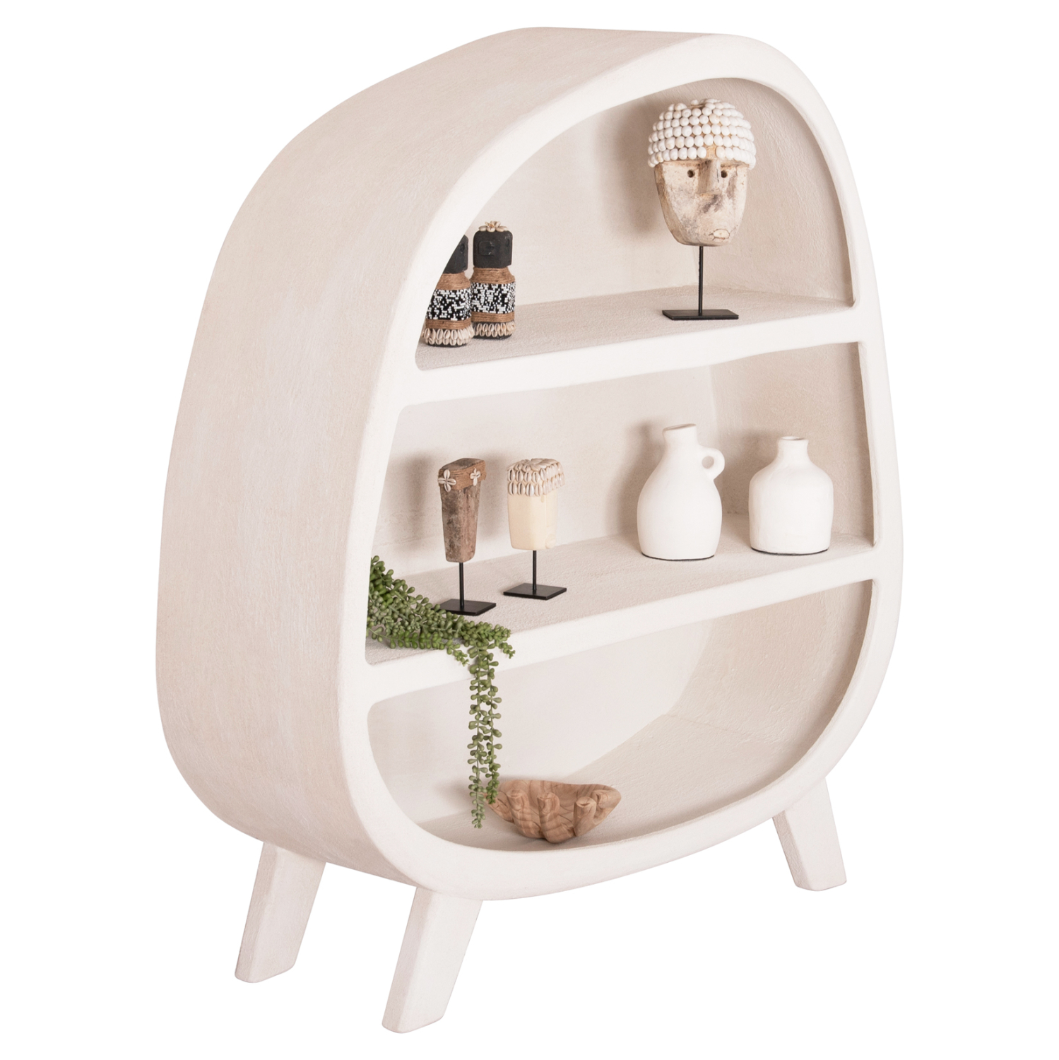ΡΑΦΙΕΡΑ ΣΕΙΡΑ SANTORINI HM18060.01 MDF ΣΕ ΥΠΟΛΕΥΚΟ ΧΡΩΜΑ 120x38x133Υεκ. 1