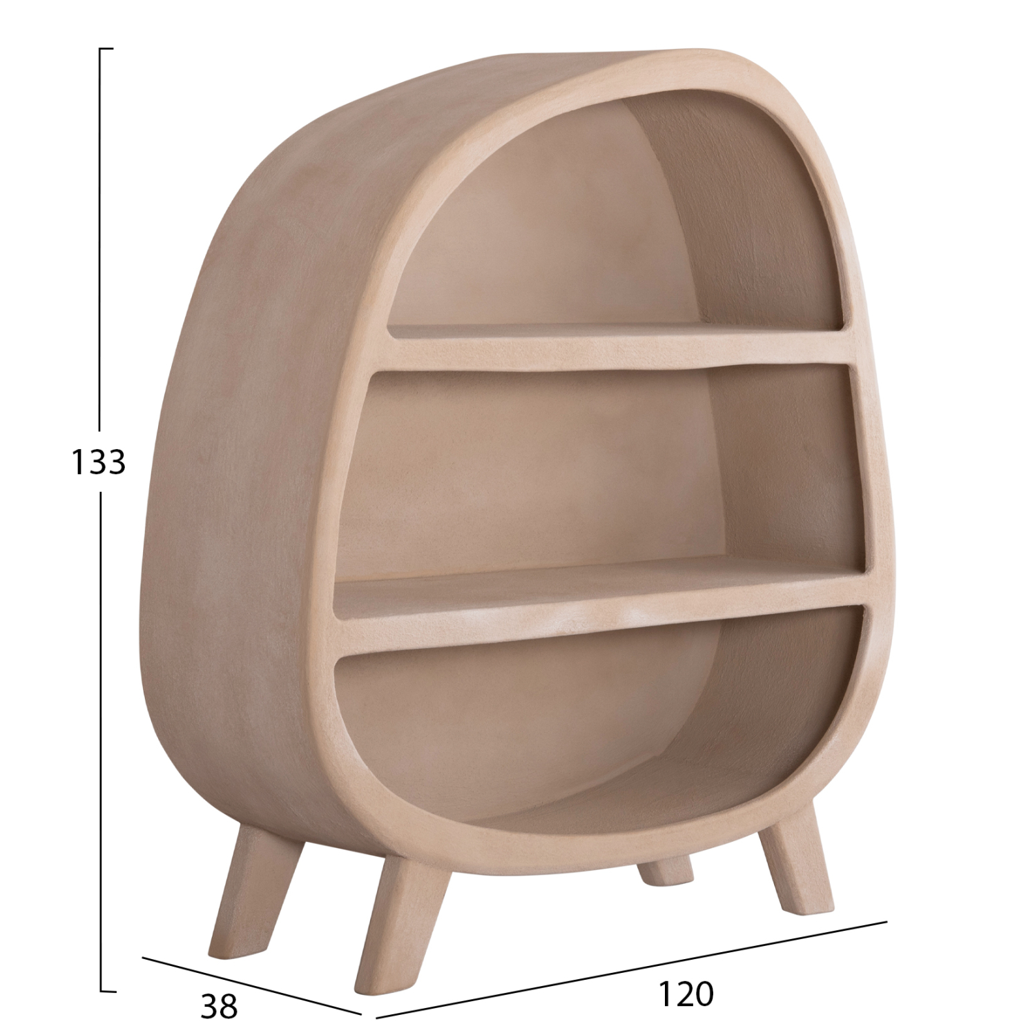 ΡΑΦΙΕΡΑ ΣΕΙΡΑ SANTORINI HM18060.02 MDF ΣΕ ΚΑΦΕ ΧΡΩΜΑ 120x38x133Υεκ. 2