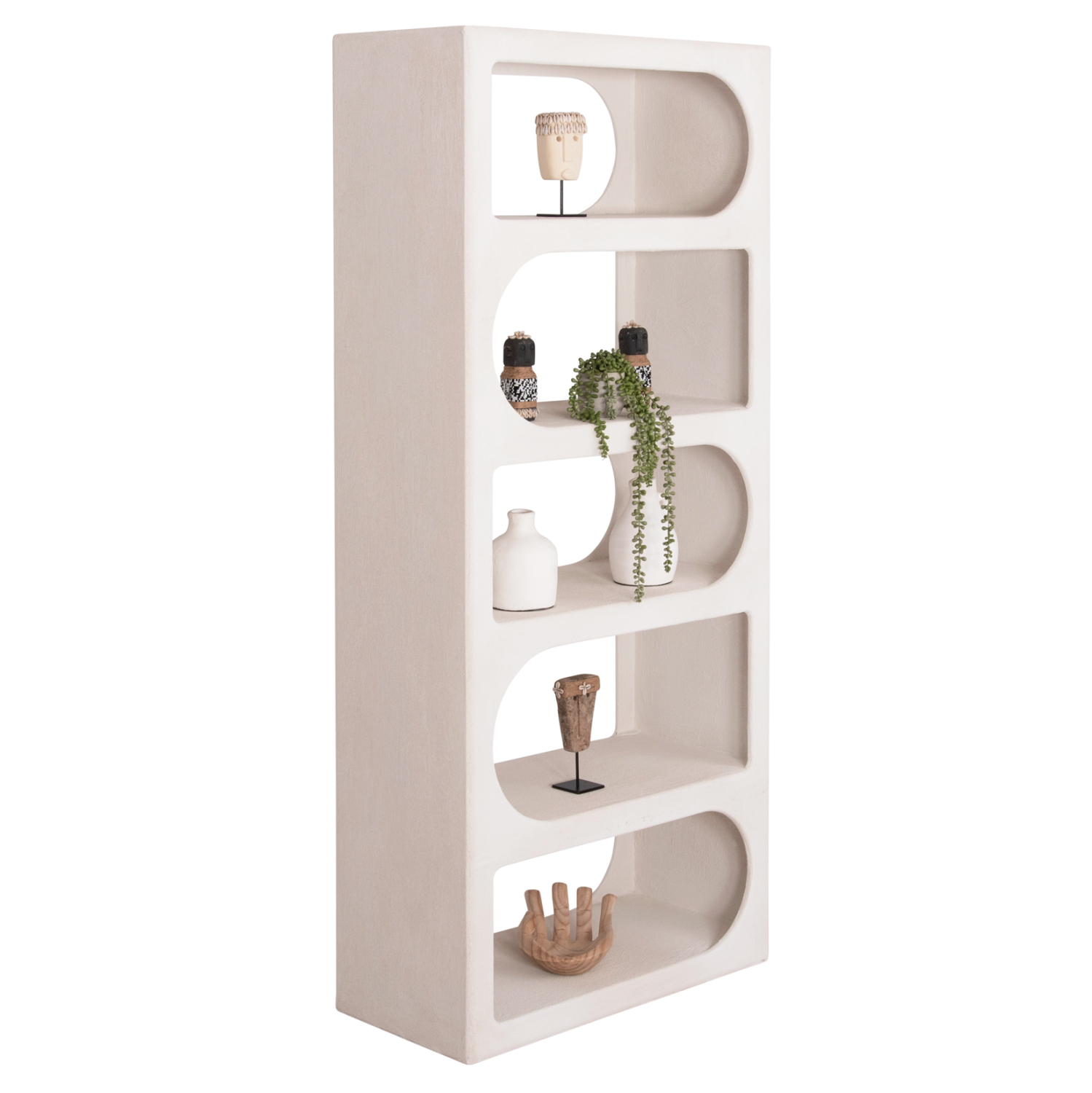 ΒΙΒΛΙΟΘΗΚΗ ΣΕΙΡΑ SANTORINI HM18062 MDF ΣΕ ΥΠΟΛΕΥΚΟ ΧΡΩΜΑ 80x38x180Yεκ. 1