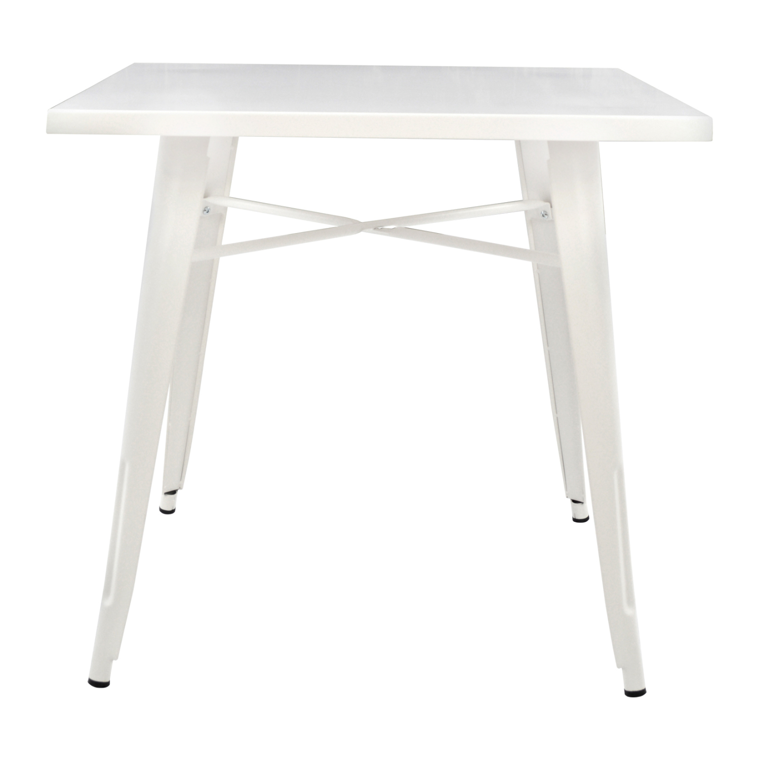 ΤΡΑΠΕΖΙ ΜΕΤΑΛΛΙΚΟ MILK WHITE ΜΑΤ HM0608.21 80X80X76 3