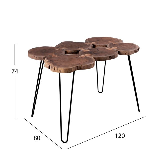 ΤΡΑΠΕΖΙ ΤΡΑΠΕΖΑΡΙΑΣ OSLO HM8207 ME ΜΑΣΙΦ ΚΟΡΜΟ ΑΚΑΚΙΑΣ 120Χ80Χ74 2