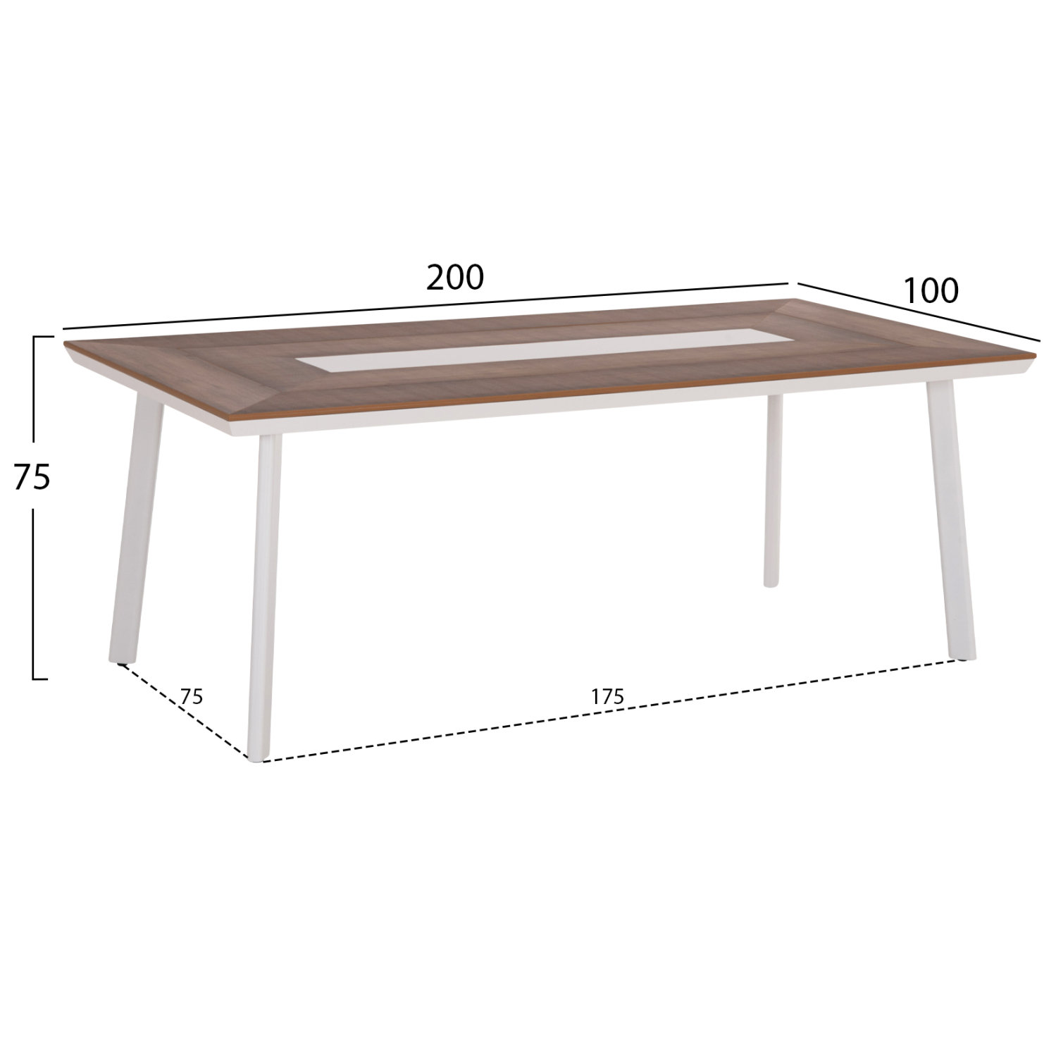 ΤΡΑΠΕΖΙ ΑΛΟΥΜΙΝΙΟΥ TABER HM5131.11 ΛΕΥΚΟ ΜΕ POLYWOOD TOP 200x100x75Υεκ 2