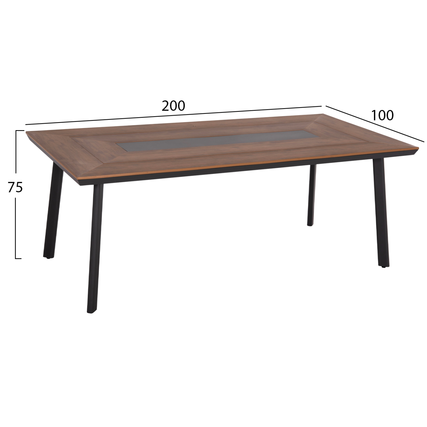 ΤΡΑΠΕΖΙ ΑΛΟΥΜΙΝΙΟΥ TABER ΜΕ POLYWOOD 200X100 ΓΚΡΙ HM5131.12 2