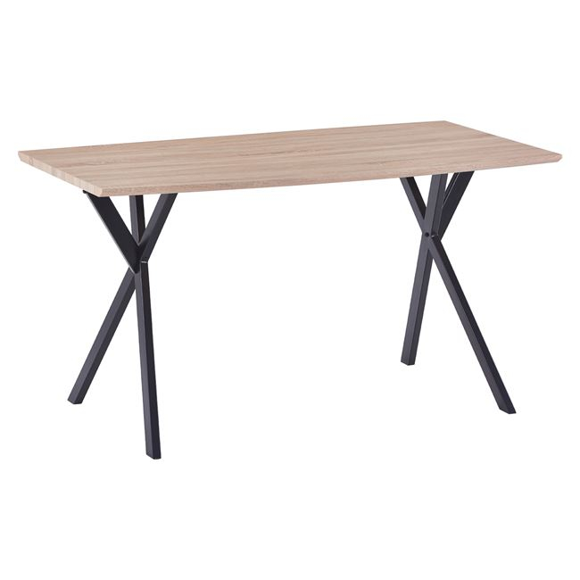ΤΡΑΠΕΖΙ ALARICK HM8550.01 ΜΕ MDF ΕΠΙΦΑΝΕΙΑ SONAMA &amp; ΜΕΤΑΛΛΙΚΑ ΠΟΔΙΑ 140X80X75Υ εκ. 1