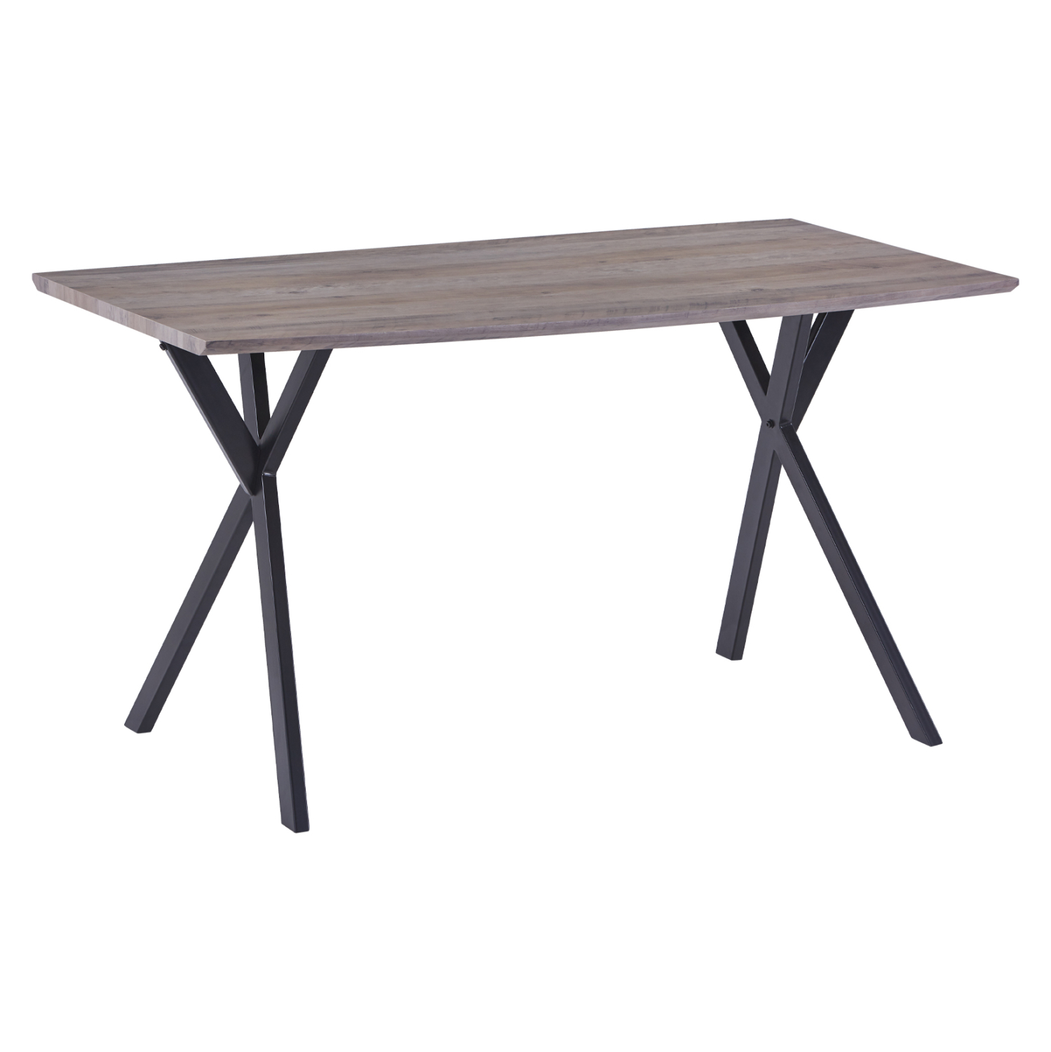 ΤΡΑΠΕΖΙ ALARICK ΜΕ MDF ΕΠΙΦΑΝΕΙΑ OLD BEECH &amp; ΜΕΤΑΛΛΙΚΑ ΠΟΔΙΑ HM8550.02 140X80X75Υεκ. 1