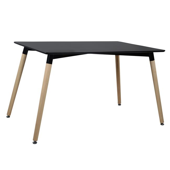 ΤΡΑΠΕΖΙ HM8697.02 MINIMAL, μαύρο MDF, ξύλινα πόδια οξιά, 160Χ90X74Υεκ. 1