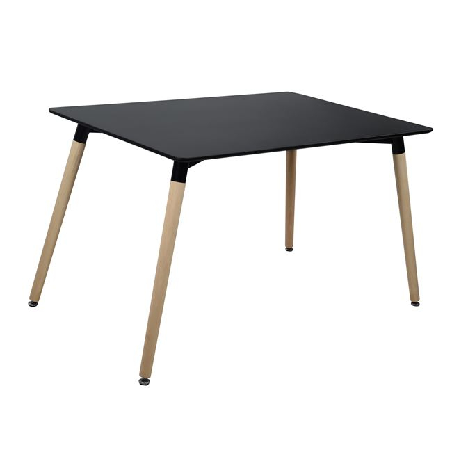 ΤΡΑΠΕΖΙ HM8697.02 MINIMAL, μαύρο MDF, ξύλινα πόδια οξιά, 160Χ90X74Υεκ. 3
