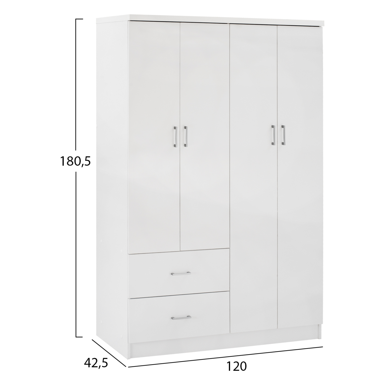 ΝΤΟΥΛΑΠΑ 4ΦΥΛΛΗ ME 2 ΣΥΡΤΑΡΙΑ BLAKELY HM339.05 ΛΕΥΚΗ 120Χ42,5Χ180,5 εκ. 2