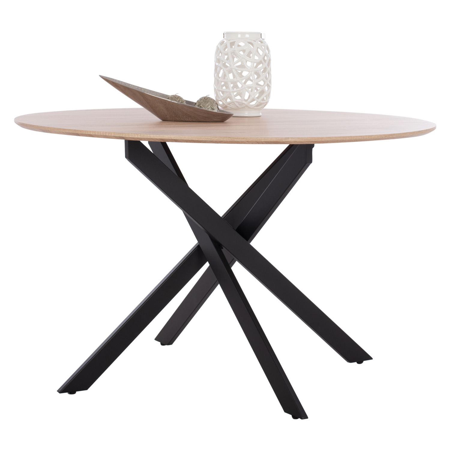 ΤΡΑΠΕΖΙ ROSARIO ΜΕ ΜDF ΕΠΙΦΑΝΕΙΑ SONAMA &amp; ΜΕΤΑΛΛΙΚΑ ΠΟΔΙΑ HM8742.01 Φ120Χ75 εκ. 1