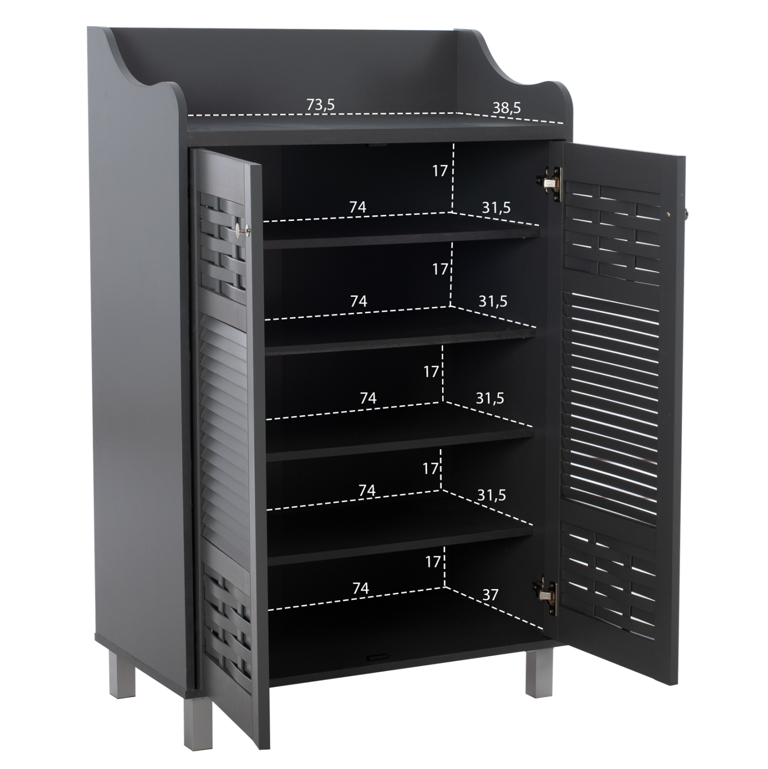 ΠΑΠΟΥΤΣΟΘΗΚΗ-ΝΤΟΥΛΑΠΙ KAILENA HM2230.10 ΜΕΛΑΜΙΝΗ ΓΚΡΙ 77x40x121,5 εκ. 3