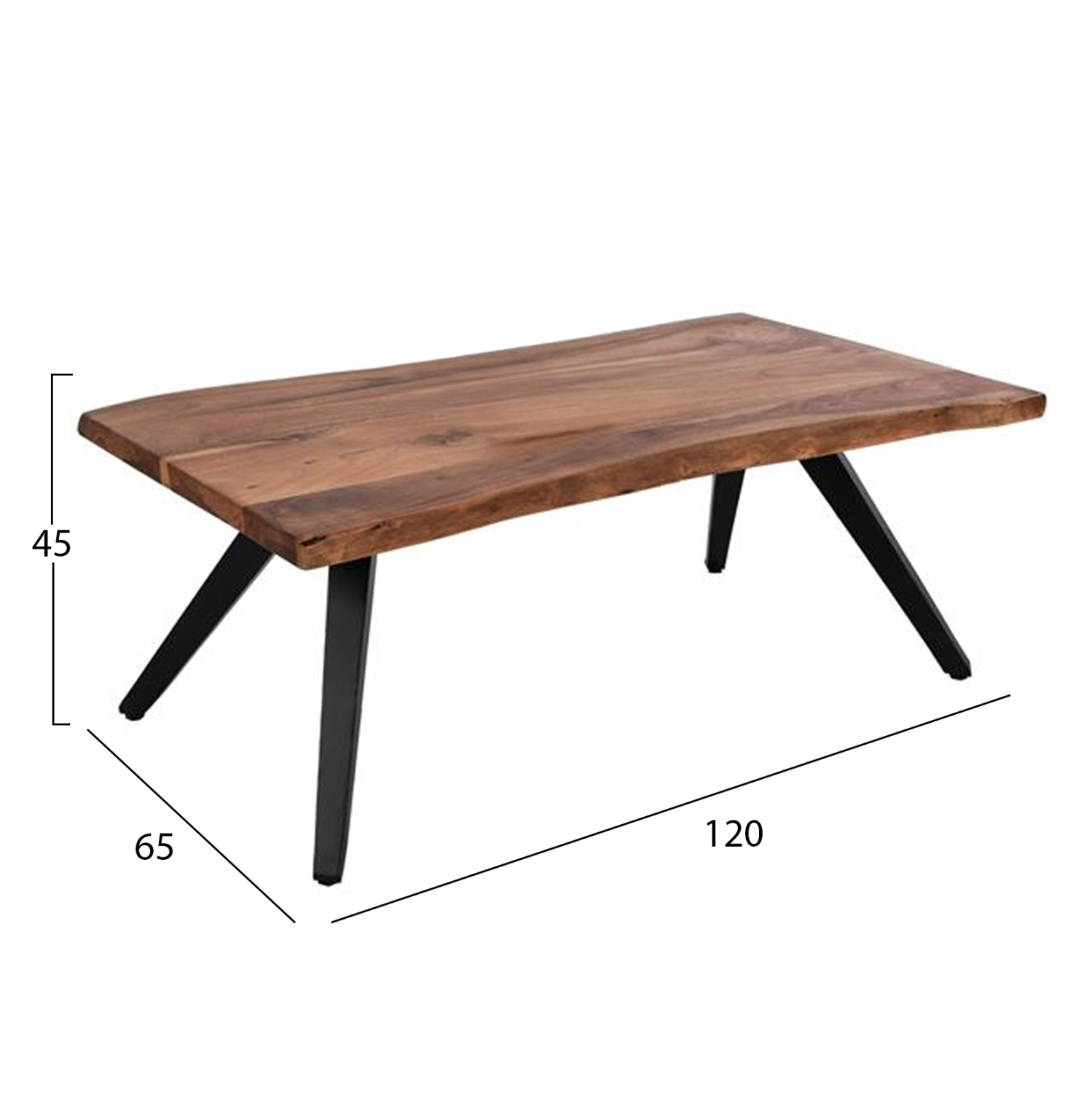 ΤΡΑΠΕΖΙ ΣΑΛΟΝΙΟΥ JOSINA ΜΑΣΙΦ ΞΥΛΟ ΑΚΑΚΙΑΣ 120x65x46Yεκ. HM8365.11 2