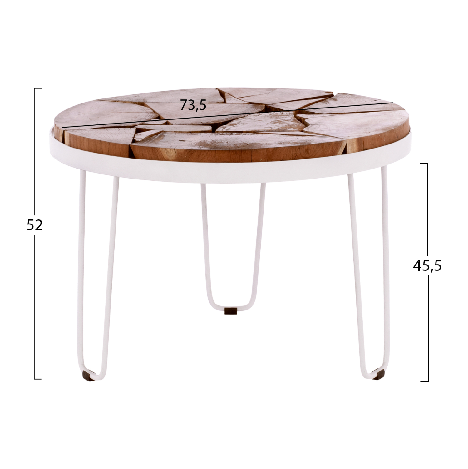 ΤΡΑΠΕΖΙ ΣΑΛΟΝΙΟΥ TIMOTHY ΑΠΟ ΜΑΣΙΦ ΞΥΛΟ ΑΚΑΚΙΑΣ ΛΕΥΚΟΣ ΣΚΕΛΕΤΟΣ Φ73x45Υεκ.HM8366.12 2