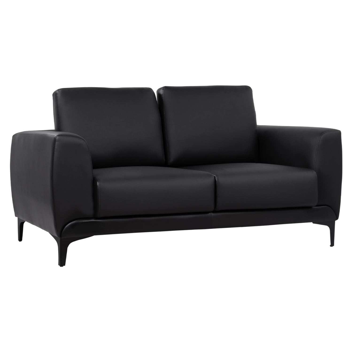 ΚΑΝΑΠΕΣ 2ΘΕΣΙΟΣ KENZIE HM3121.81 ΜΕ ΜΑΥΡΟ PU &amp; ΜΑΥΡΑ ΠΟΔΙΑ 142x81x81 εκ. 1