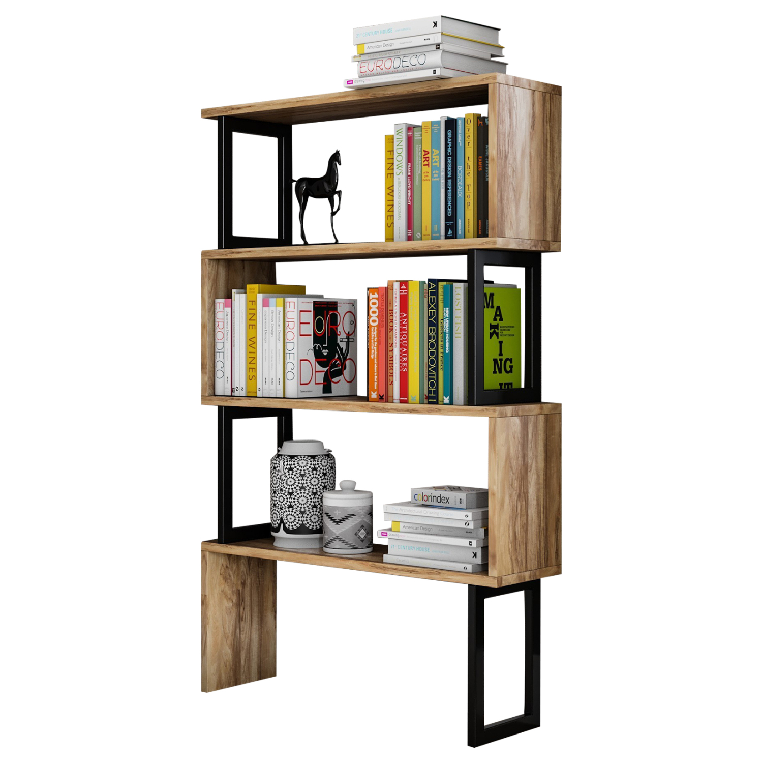 ΒΙΒΛΙΟΘΗΚΗ INGRID ΚΑΡΥΔΙ ΜΕ ΜΑΥΡΟ ΣΚΕΛΕΤΟ HM8867.01 80x22x128 εκ. 1