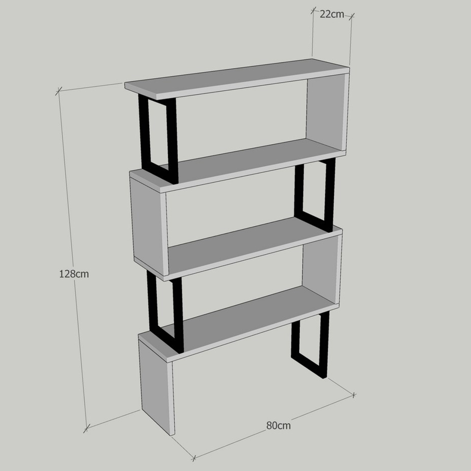 ΒΙΒΛΙΟΘΗΚΗ INGRID ΚΑΡΥΔΙ ΜΕ ΜΑΥΡΟ ΣΚΕΛΕΤΟ HM8867.01 80x22x128 εκ. 3