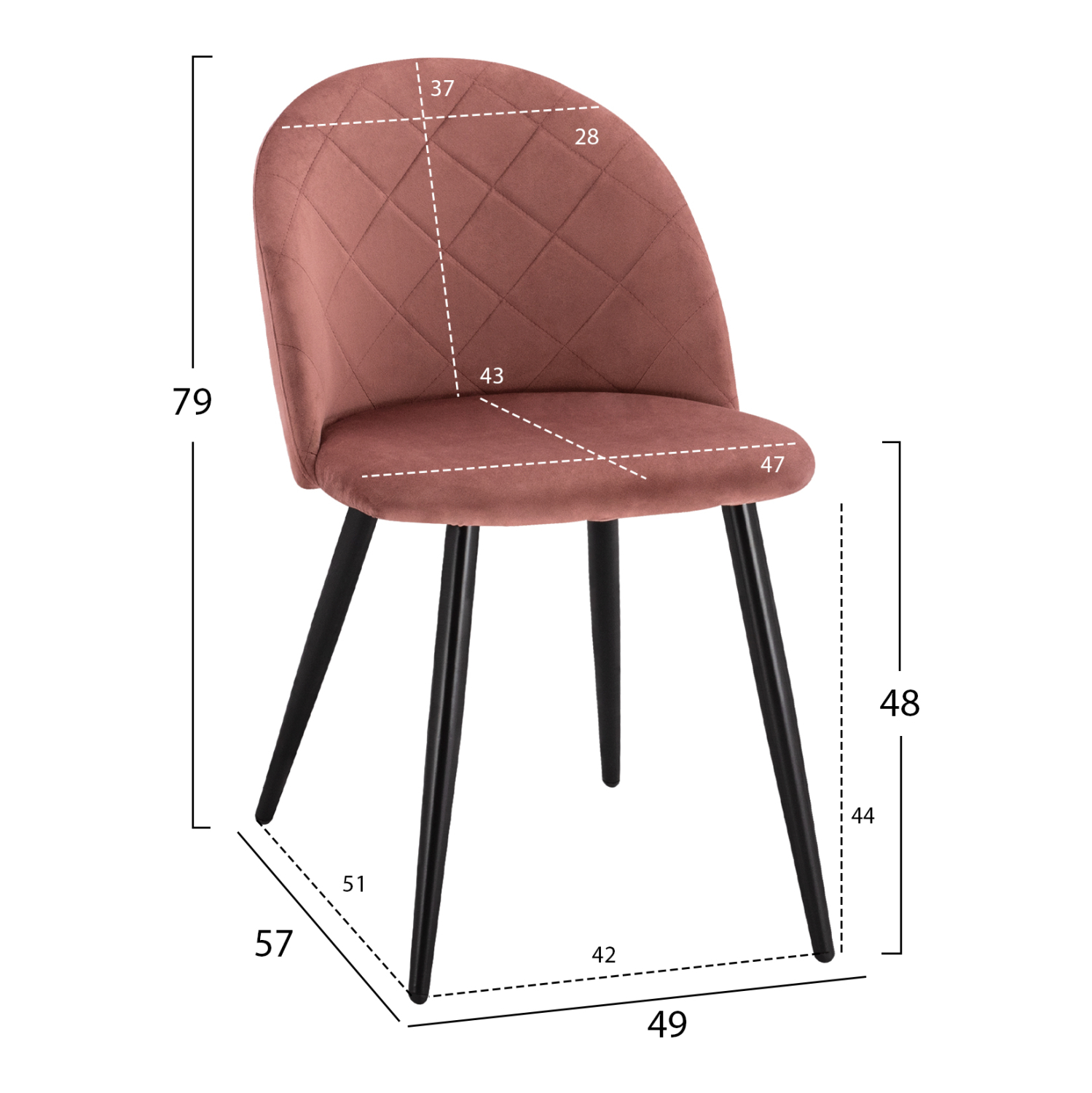 ΚΑΡΕΚΛΑ ODED ΜΕ ΜΕΤΑΛΛΙΚΑ ΜΑΥΡΑ ΠΟΔΙΑ &amp; ΒΕΛΟΥΔΟ ΣΑΠΙΟ ΜΗΛΟ HM8731.12 49x57x79Υ εκ. 2