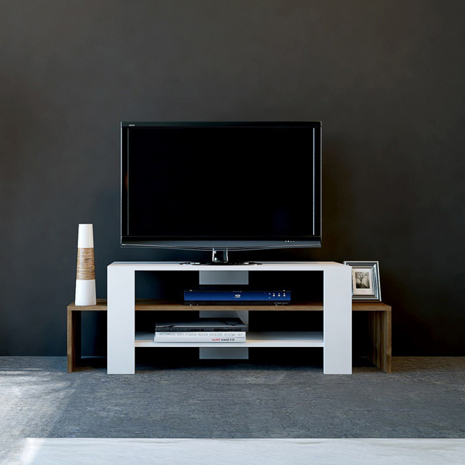 ΕΠΙΠΛΟ ΤΗΛΕΟΡΑΣΗΣ AGNETA ΜΕΛΑΜΙΝΗΣ HM9103.01 ΛΕΥΚΟ ΚΑΡΥΔΙ 120x29,5x40Y εκ. 4