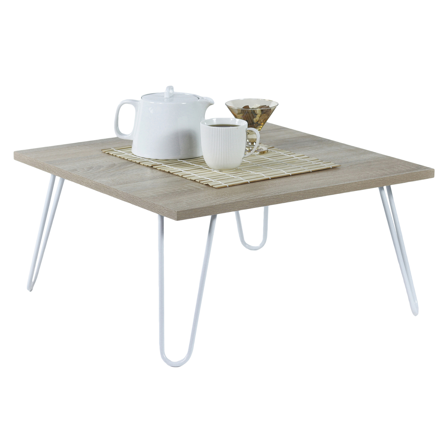 ΤΡΑΠΕΖΙ ΣΑΛΟΝΙΟΥ DIANE HM9180.01 SONAMA ΛΕΥΚΟ 60x60x29Y εκ. 1