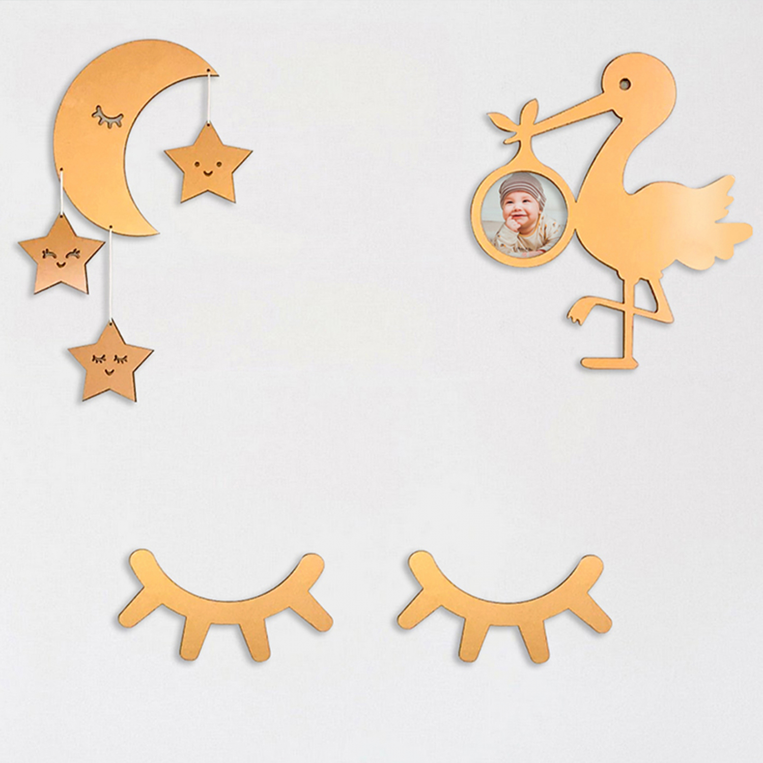 ΣΕΤ ΠΑΙΔΙΚΑ ΔΙΑΚΟΣΜΗΤΙΚΑ ΤΟΙΧΟΥ HARSHA ΞΥΛΟ ΗΜ9207 50Χ35 εκ. 1