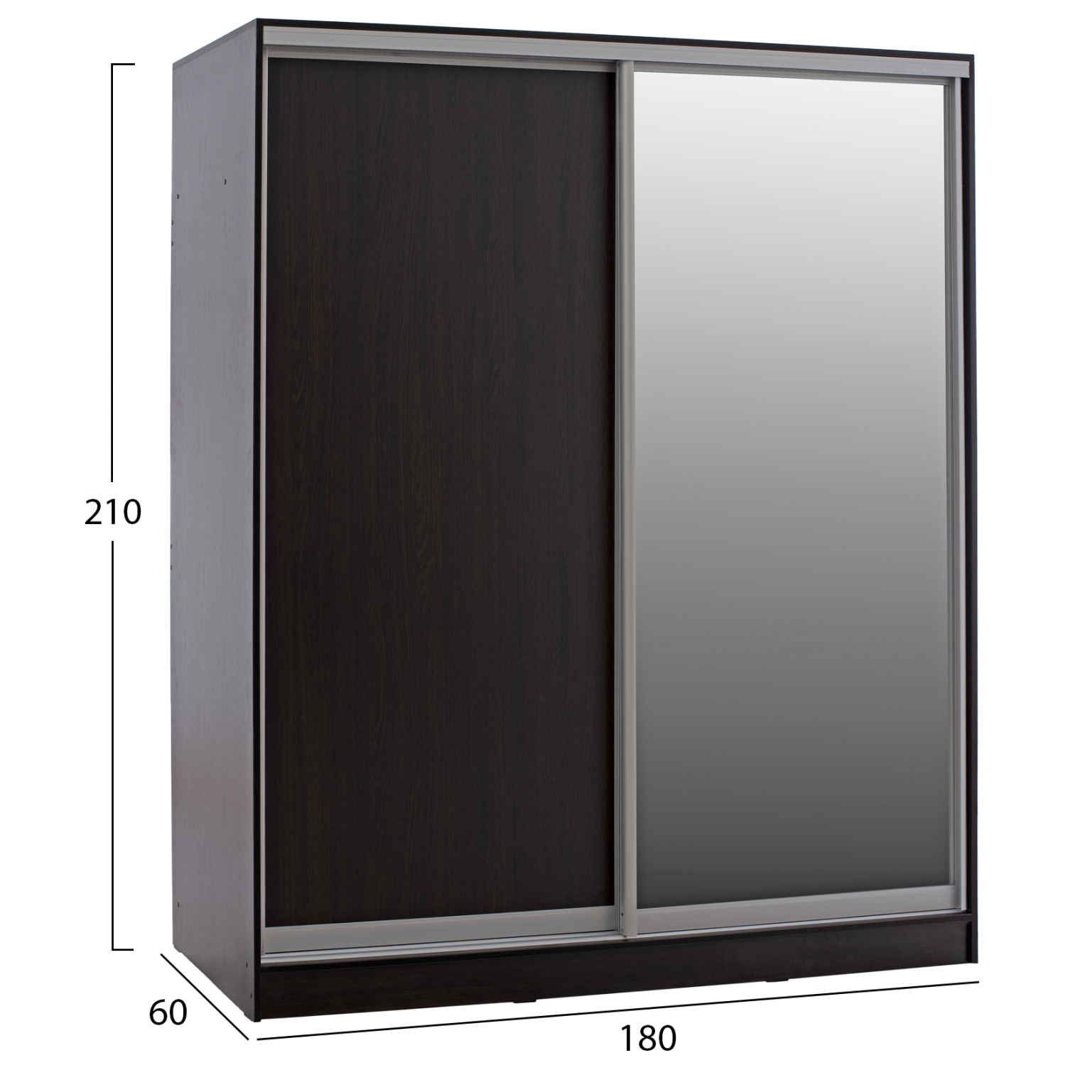 ΝΤΟΥΛΑΠΑ ΣΥΡΟΜΕΝΗ ADLER ΜΕΛΑΜΙΝΗΣ WENGE ΜΕ ΚΑΘΡΕΠΤΗ HM2437.02  180X60X210Υεκ. 2